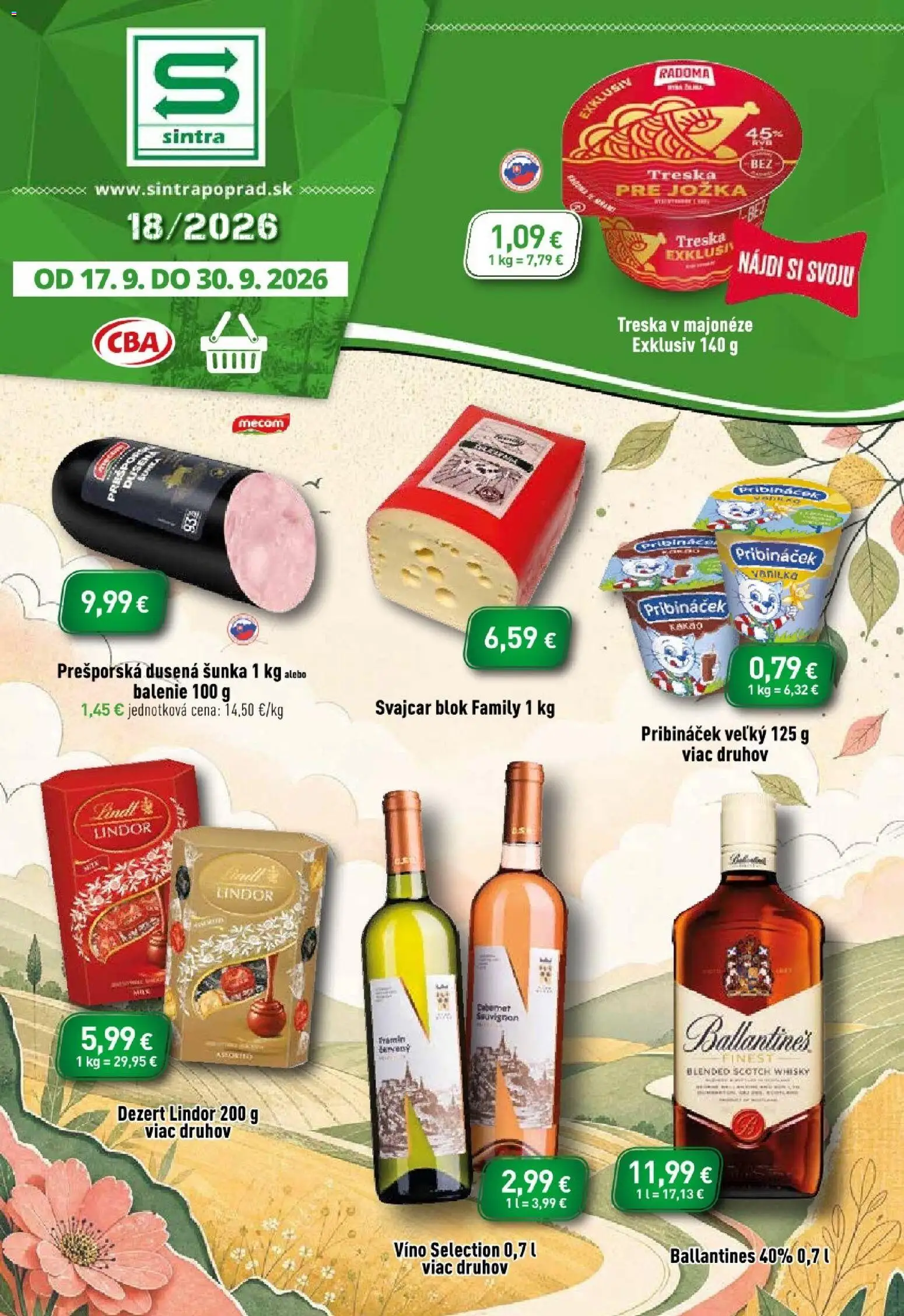 Nové Sintra akcie – leták je platný od 17.09.2026 | Strana: 1