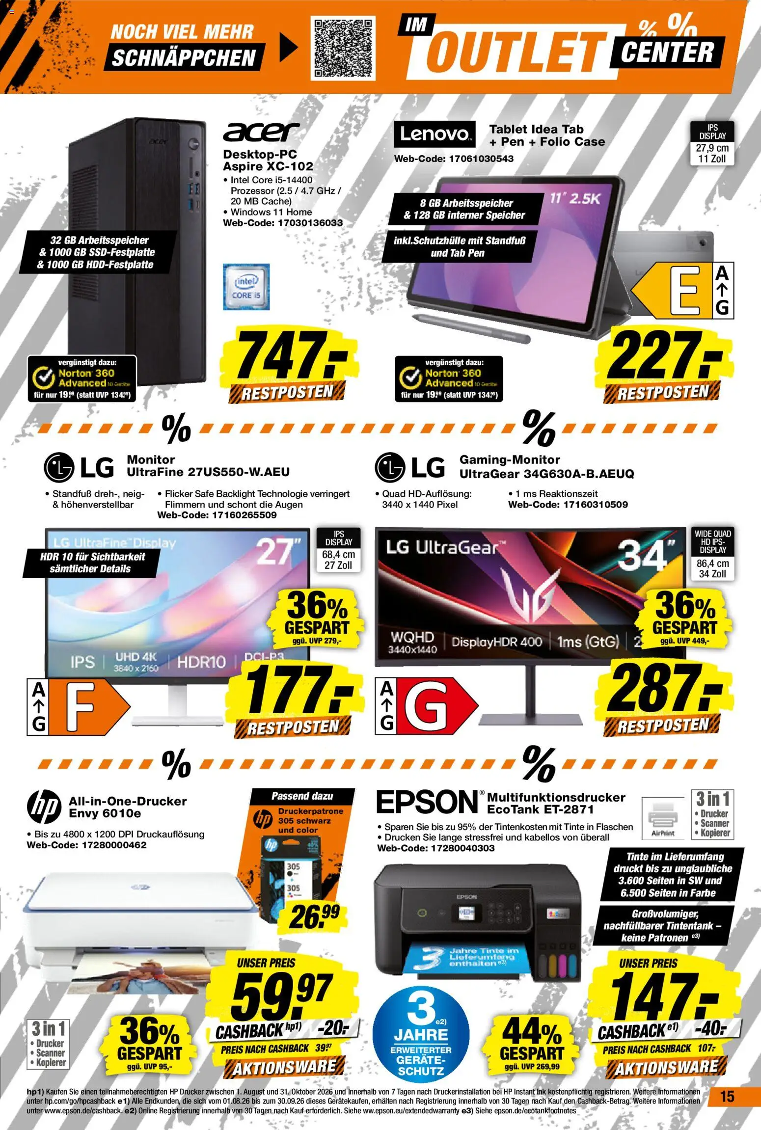 Expert Prospekt – gültig ab 21.08.2026 | Seite: 15 | Produkte: HP, Epson, LG, Drucker