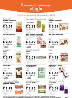 Anteprima del volantino Natura Sì volantino valido a partire dal 07/10/2026 | Pagina: 13 | Prodotti: Biscotti, Forno, Rustici, Farro