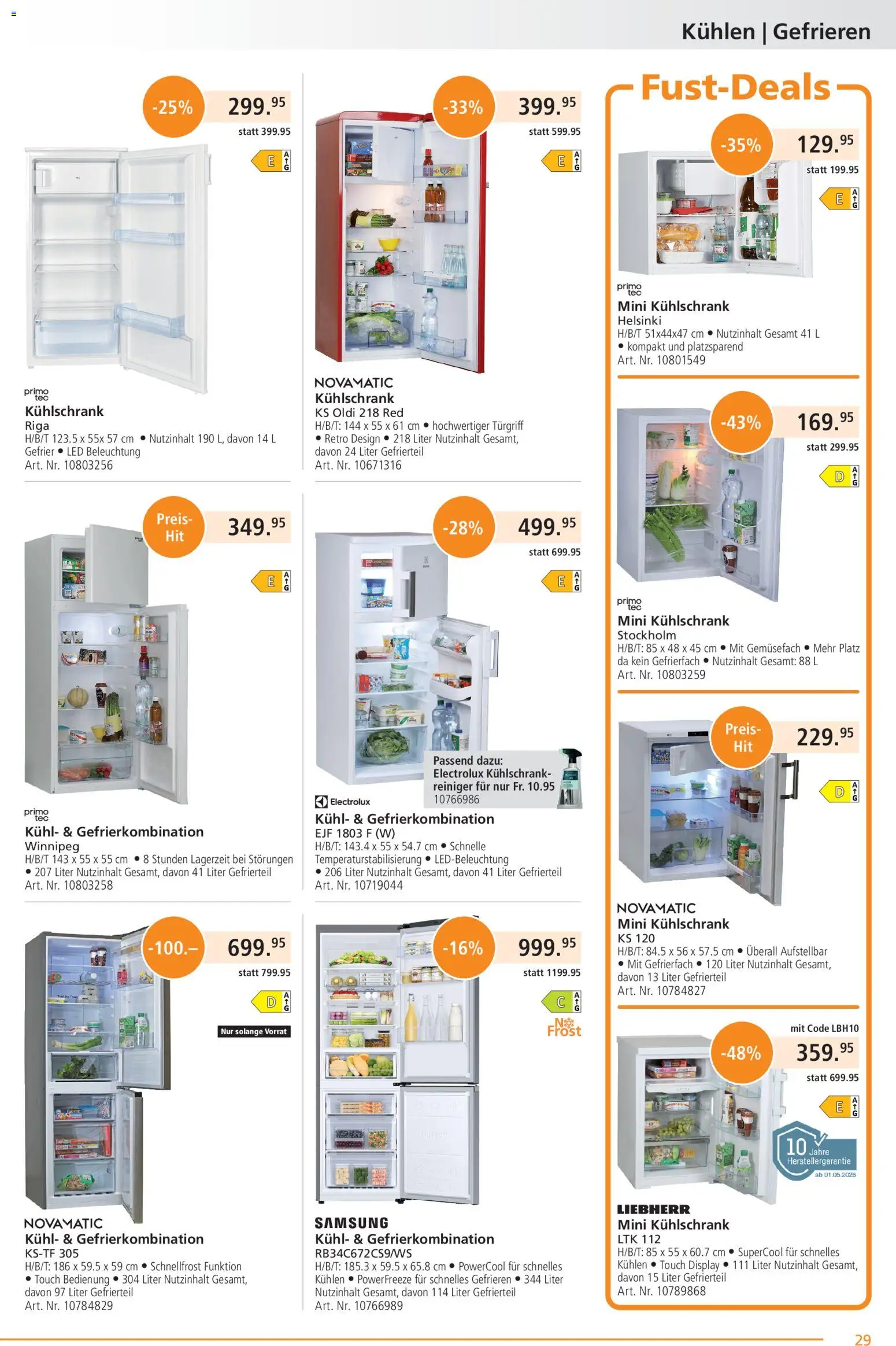 Fust aktionen – gültig ab 01.05.2026 | Seite: 29 | Produkte: Samsung, Kühlschrank, Liebherr