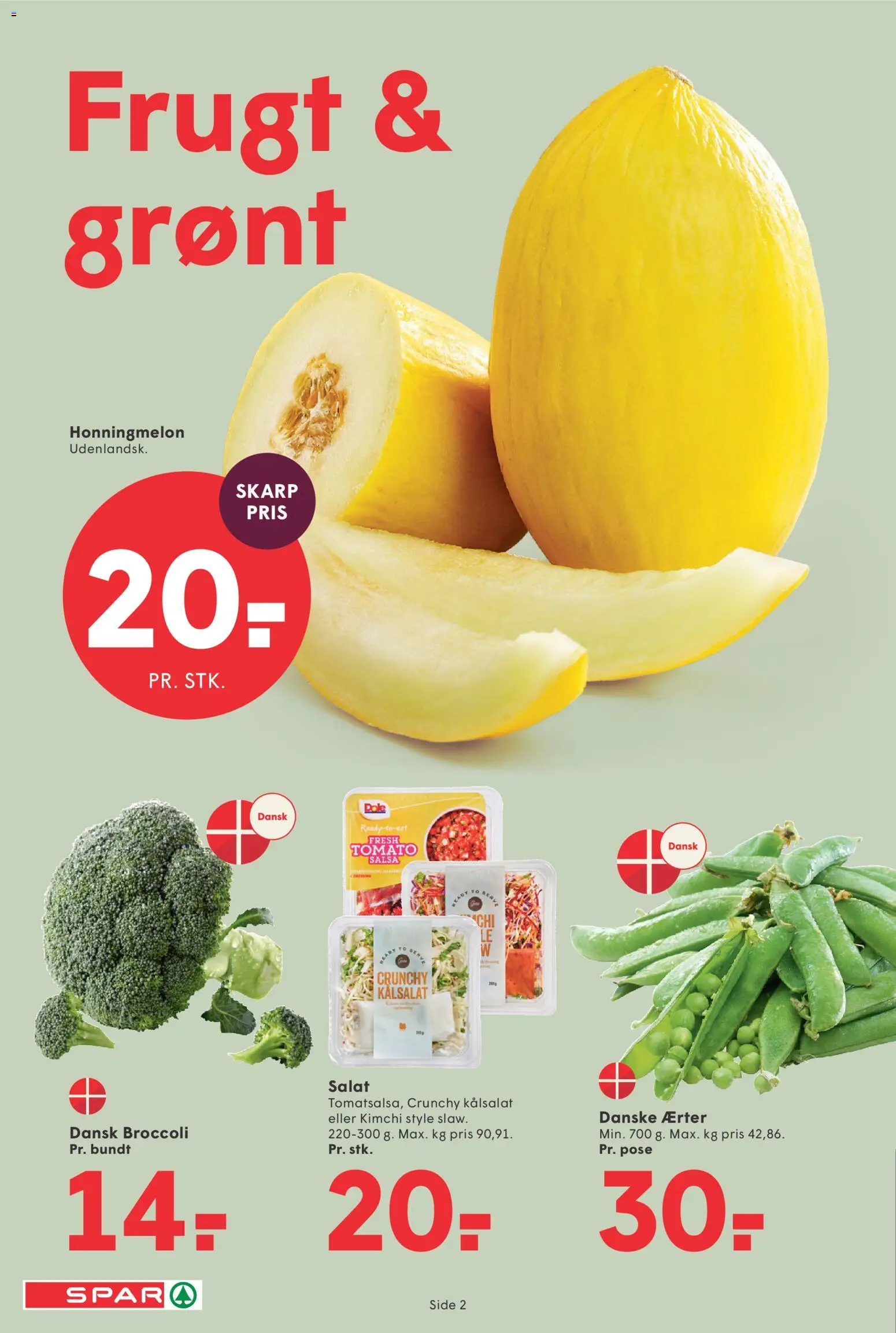 Spar tilbudsavis – gyldig fra 17/07/2026 | Side: 2 | Produkter: Broccoli, Honningmelon, Salsa, Ærter