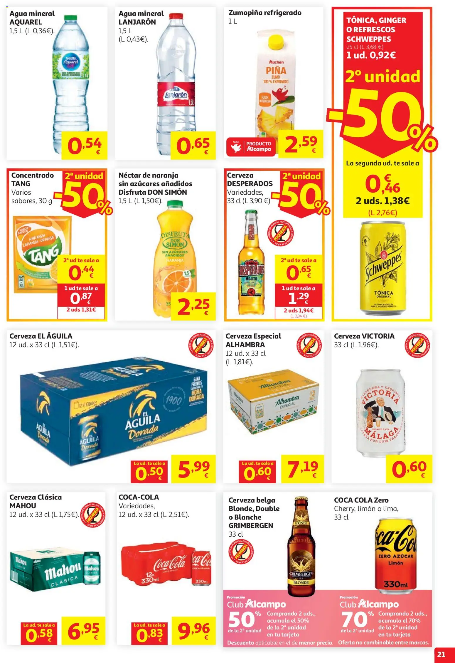 Alcampo HG Nacional Cat │ válido desde el 05.05.2026 | Página: 21 | Productos: Cerveza, Piña, Ροζ πιπέρι, Té