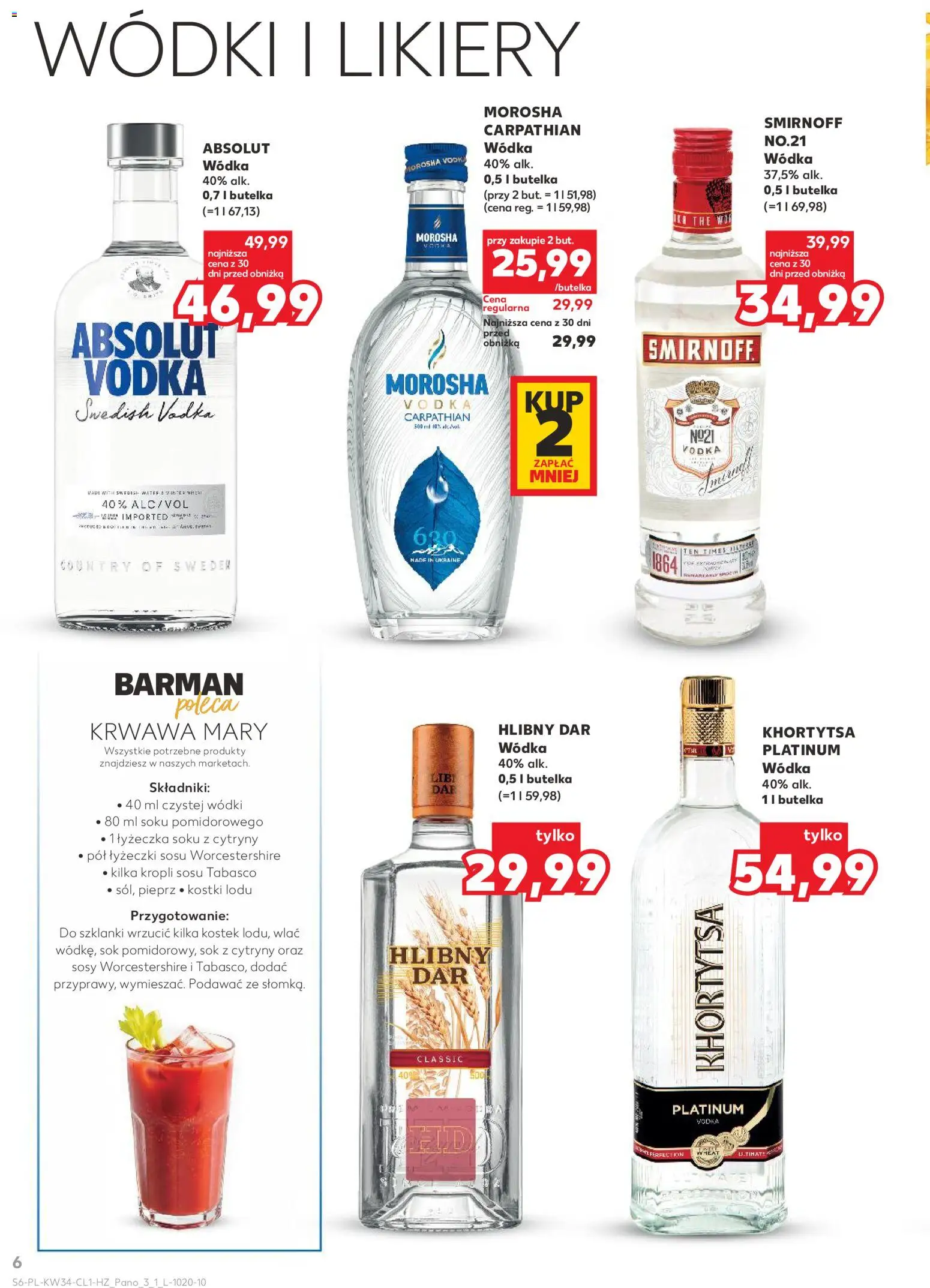 Kaufland Polsko leták - Barek od 20.08.2026 | Strana: 6 | Produkty: Tabasco, Vodka