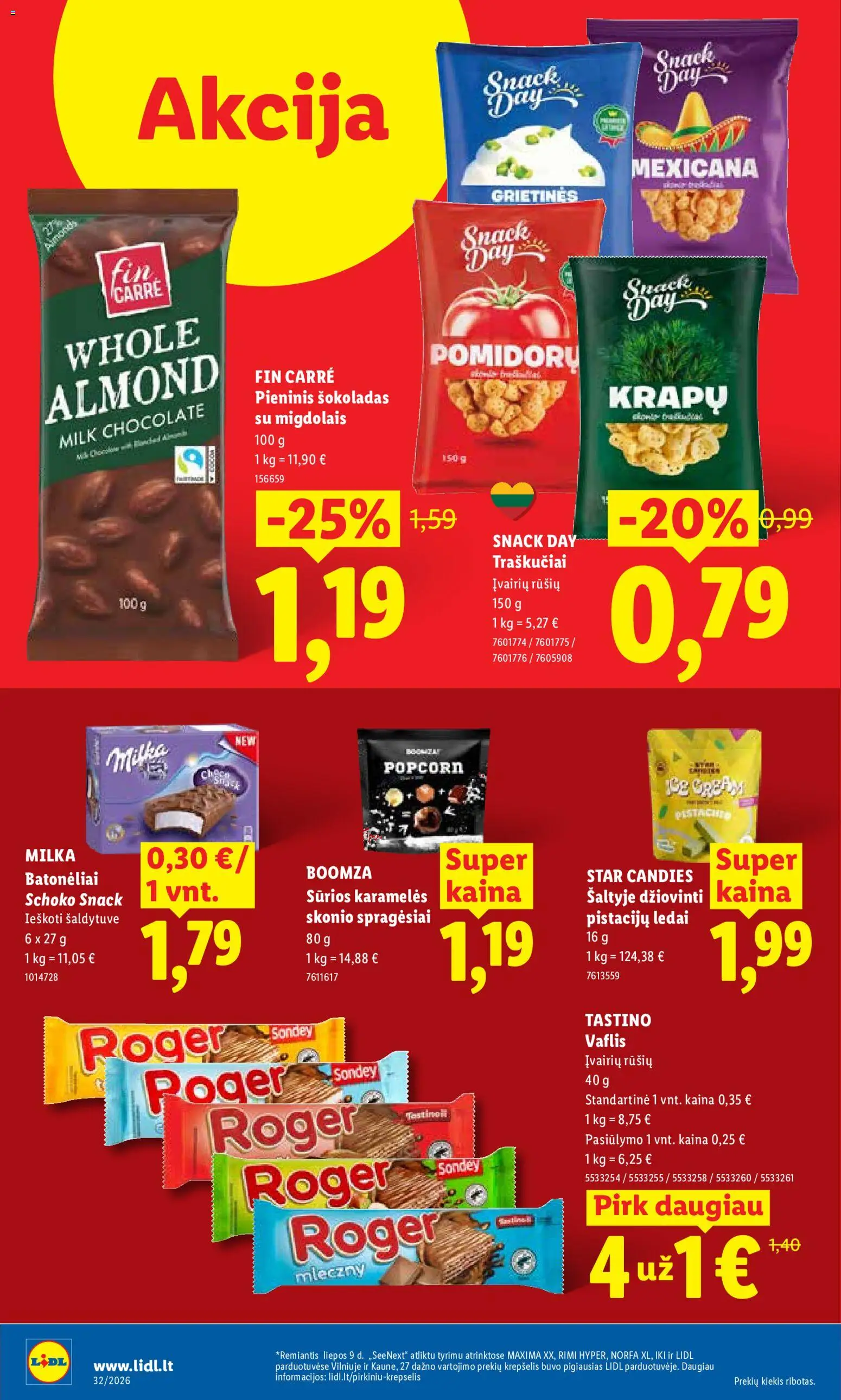 LIDL akcijos nuo 2026.08.03 | Puslapis: 42 | Prekių: Ledai, Šokoladas, Krepšelis, Traškučiai