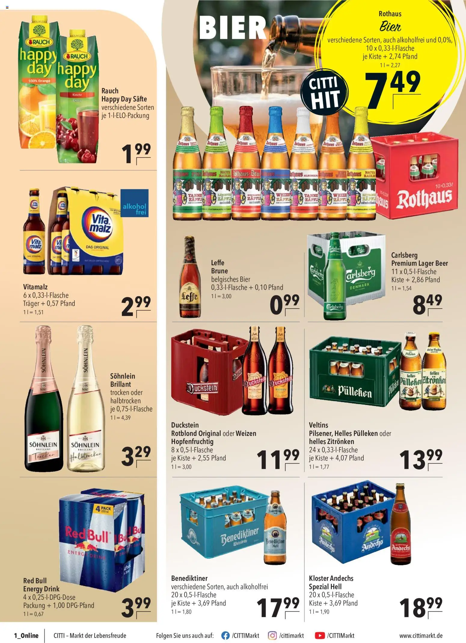 CITTI Markt Prospekt – gültig ab 02.09.2026 | Seite: 16 | Produkte: Helles pulleken, Energy, Bier, Sekt