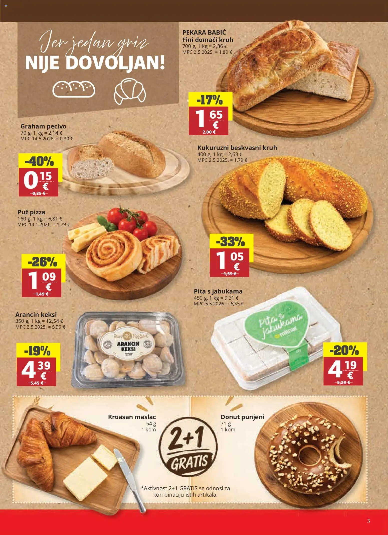 Ribola katalog | vrijedi od 23.09.2026 | Stranica: 3 | Proizvodi: Keksi, Pizza, Kroasan, Pecivo