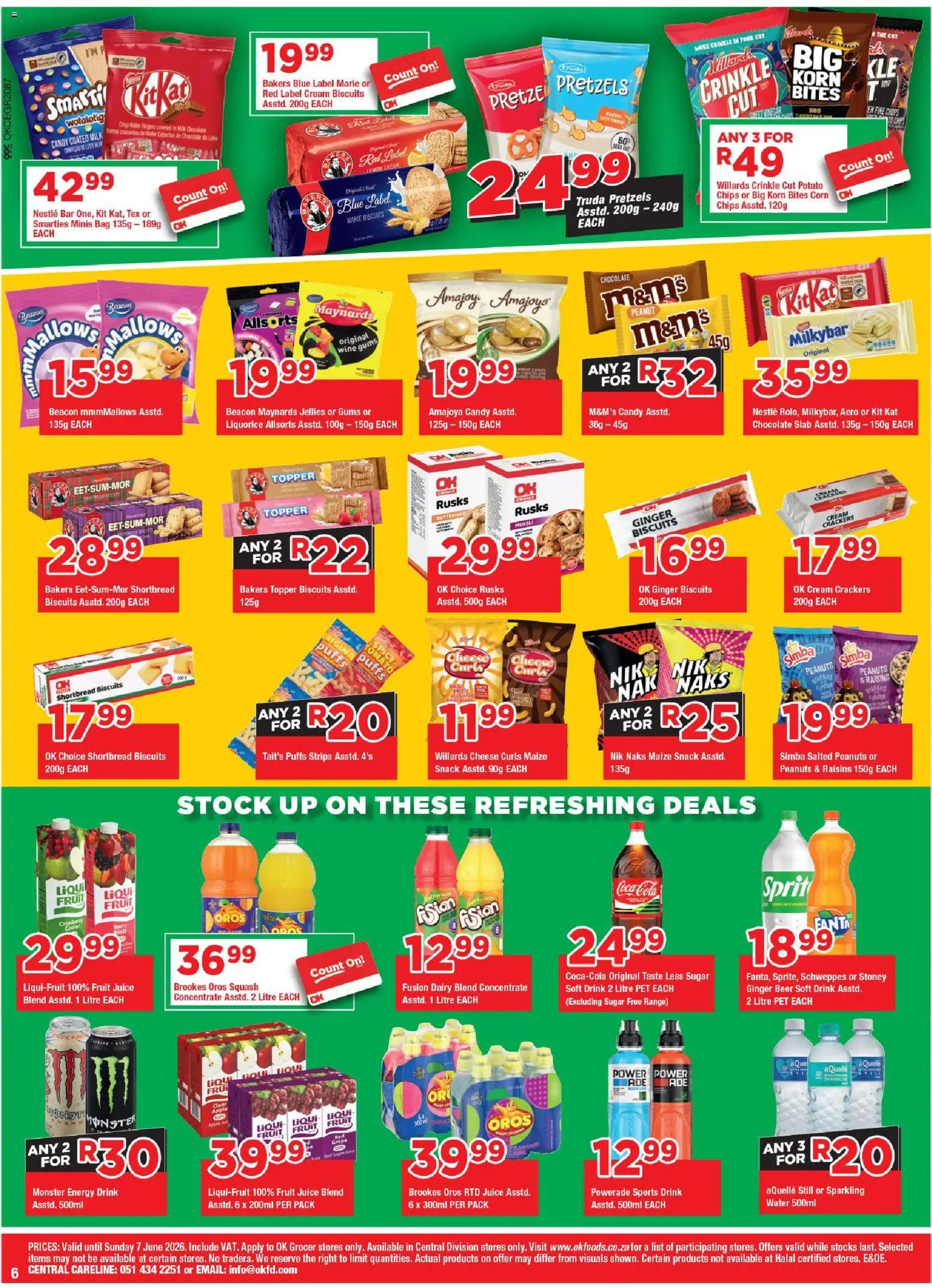 New OK Foods catalogue – valid from 25.05.2026 | Page: 6 | Products: Chocolate, Wine, Chips, Cream
