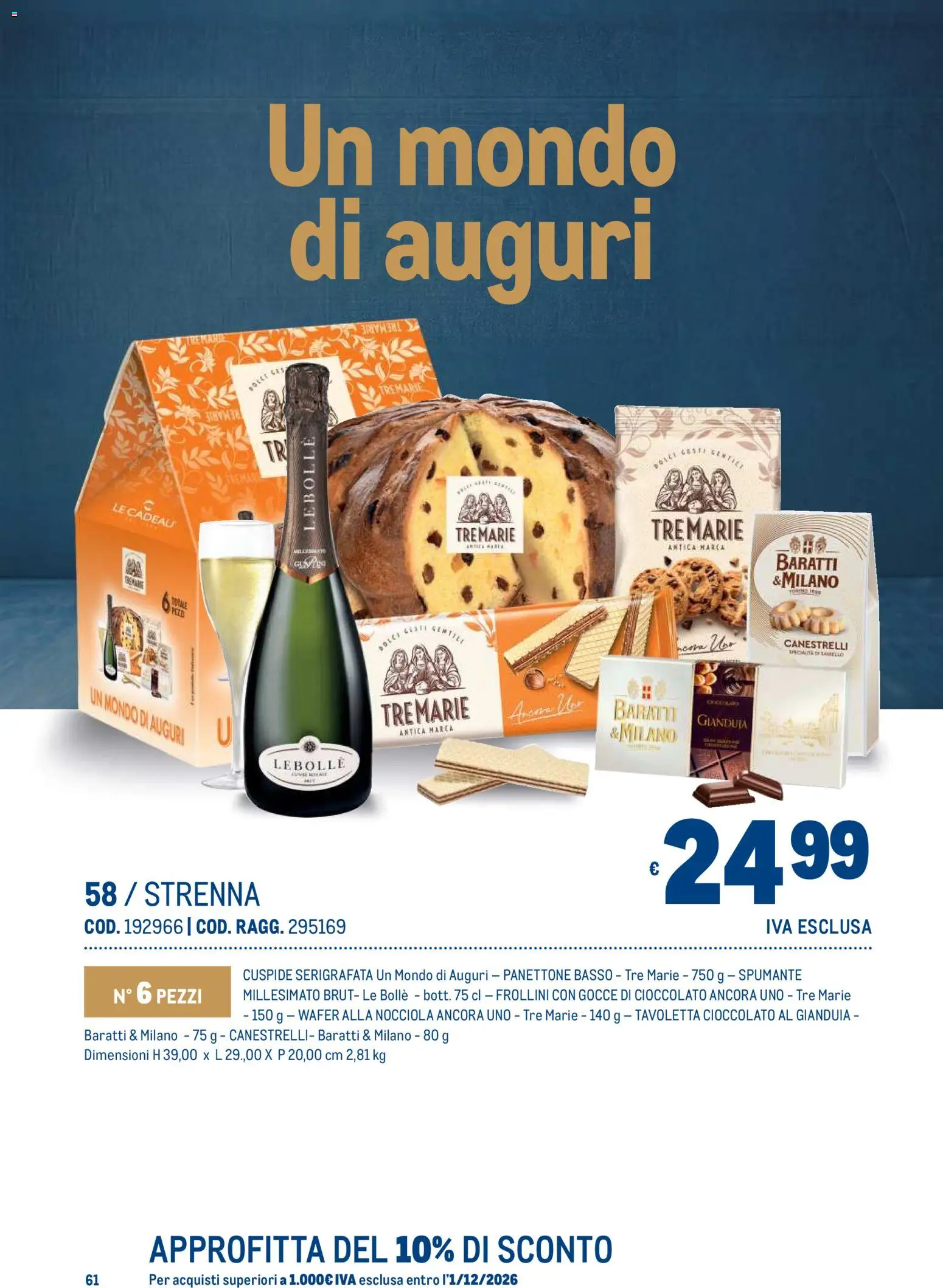 Volantino Metro del 19/10/2026 | Pagina: 61 | Prodotti: Cioccolato, Panettone, Spumante, Tavoletta
