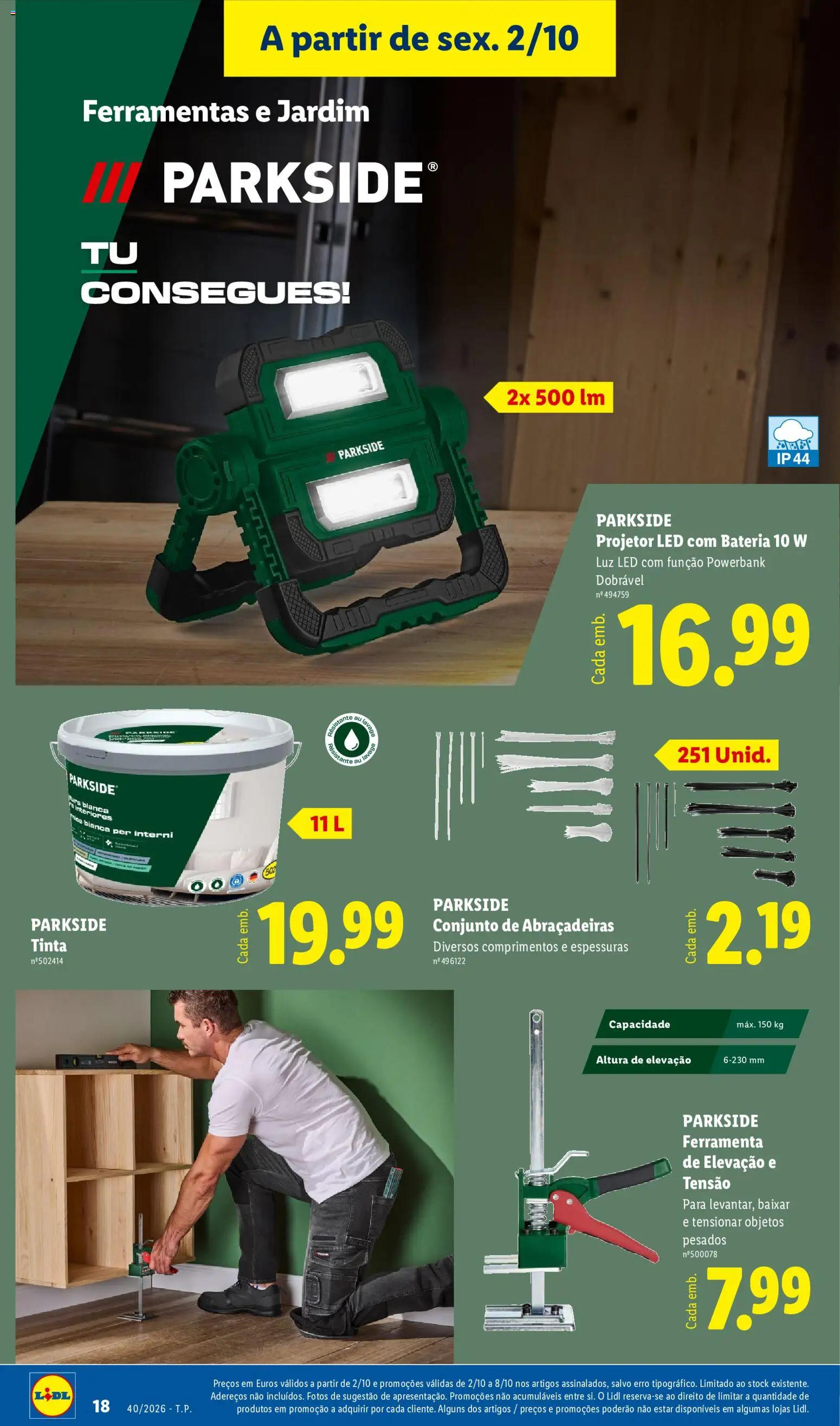 Lidl Promoções Fim de Semana │ válido de 28/09/2026 | Página: 18 | Produtos: Tinta, Ferramentas, Projetor, Bateria