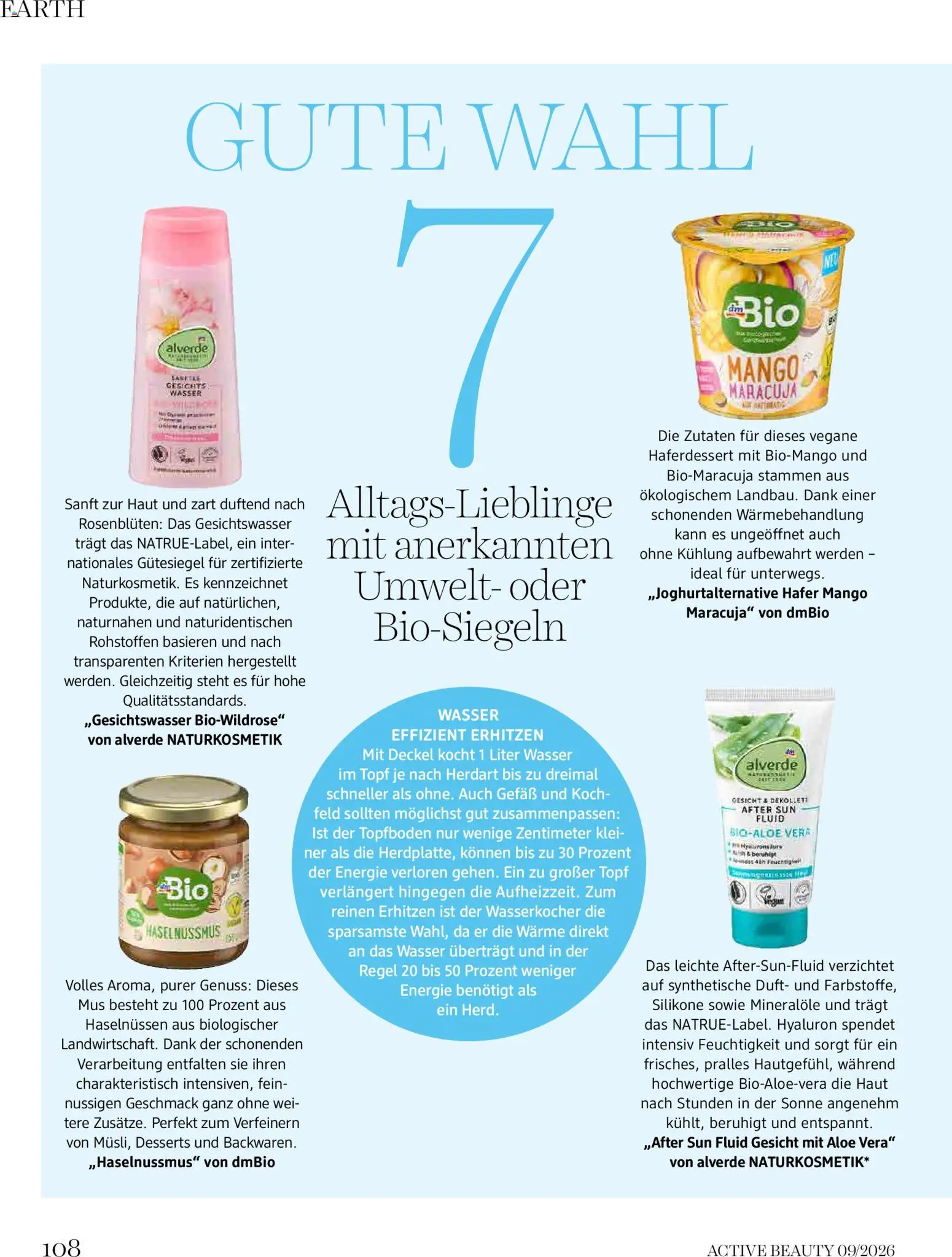 dm drogerie markt Active Beauty Magazin 09/2026 gültig ab 01.09.2026 | Seite: 108 | Produkte: Mango, Zutaten, Wasserkocher, Duft