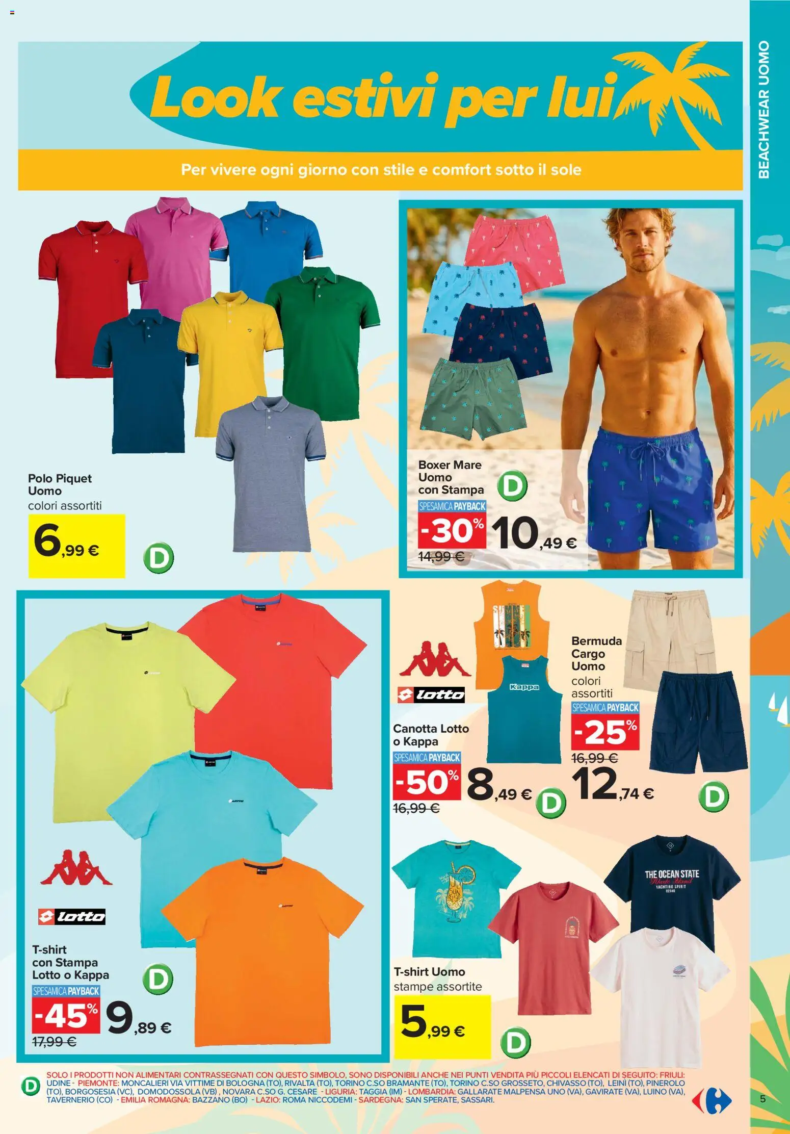 Volantino Carrefour del 01.06.2026 | Pagina: 5 | Prodotti: Canotta, Boxer, Bermuda, The
