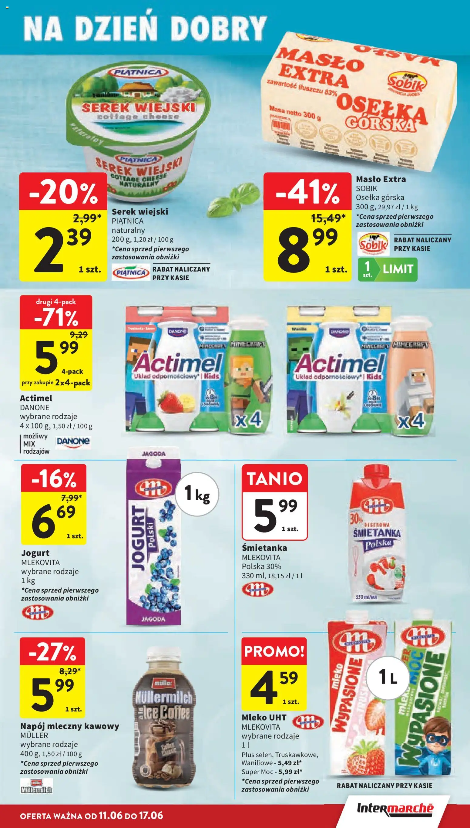 Intermarche gazetka od 11.06.2026 | Strona: 31 | Produkty: Serek wiejski, Mleko, Masło, Jogurt