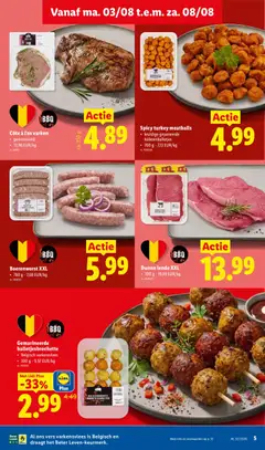 Lidl Folder week 32 - Voorbeeld van een folder van Lidl, geldig van 03/08/2026 | Pagina: 5 | Producten: Steak, Varkensvlees