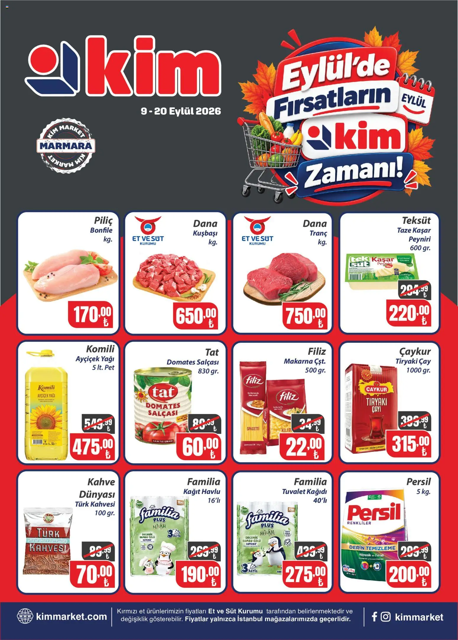 Kim Market Katalog - Marmara Insert - 09 Eylül 2026 tarihinden itibaren geçerlidir | Sayfa: 1 | Ürünler: Makarna, Tuz, Tuvalet kağıdı, Bonfile