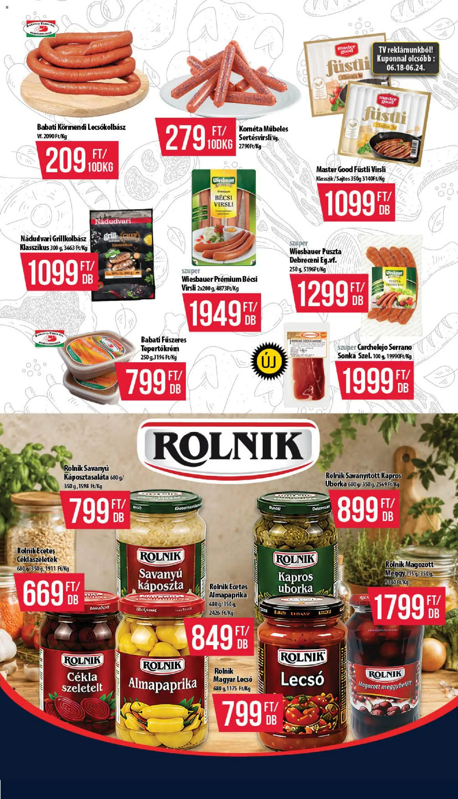 COOP akciós ujság - amely érvényes a következő dátumtól: 18.06.2026 | Oldal: 3 | Termékek: Virsli, Cékla, Almapaprika, Uborka