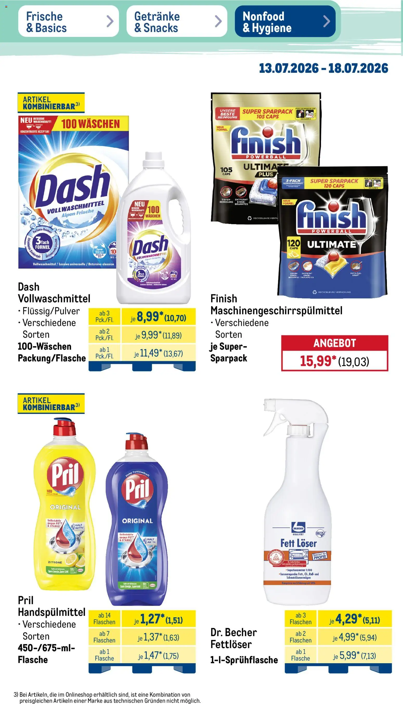 Metro NonFood-Angebote – gültig ab 13.07.2026 | Seite: 2 | Produkte: Finish, Zitrone, Pril