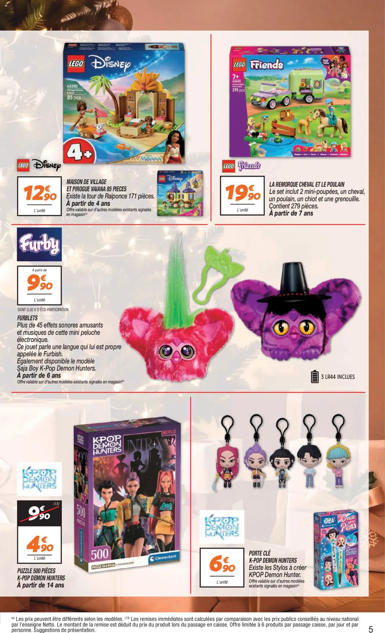 {H1} | Page: 5 | Produits: Légo, LEGO Friends, Clé, Peluche
