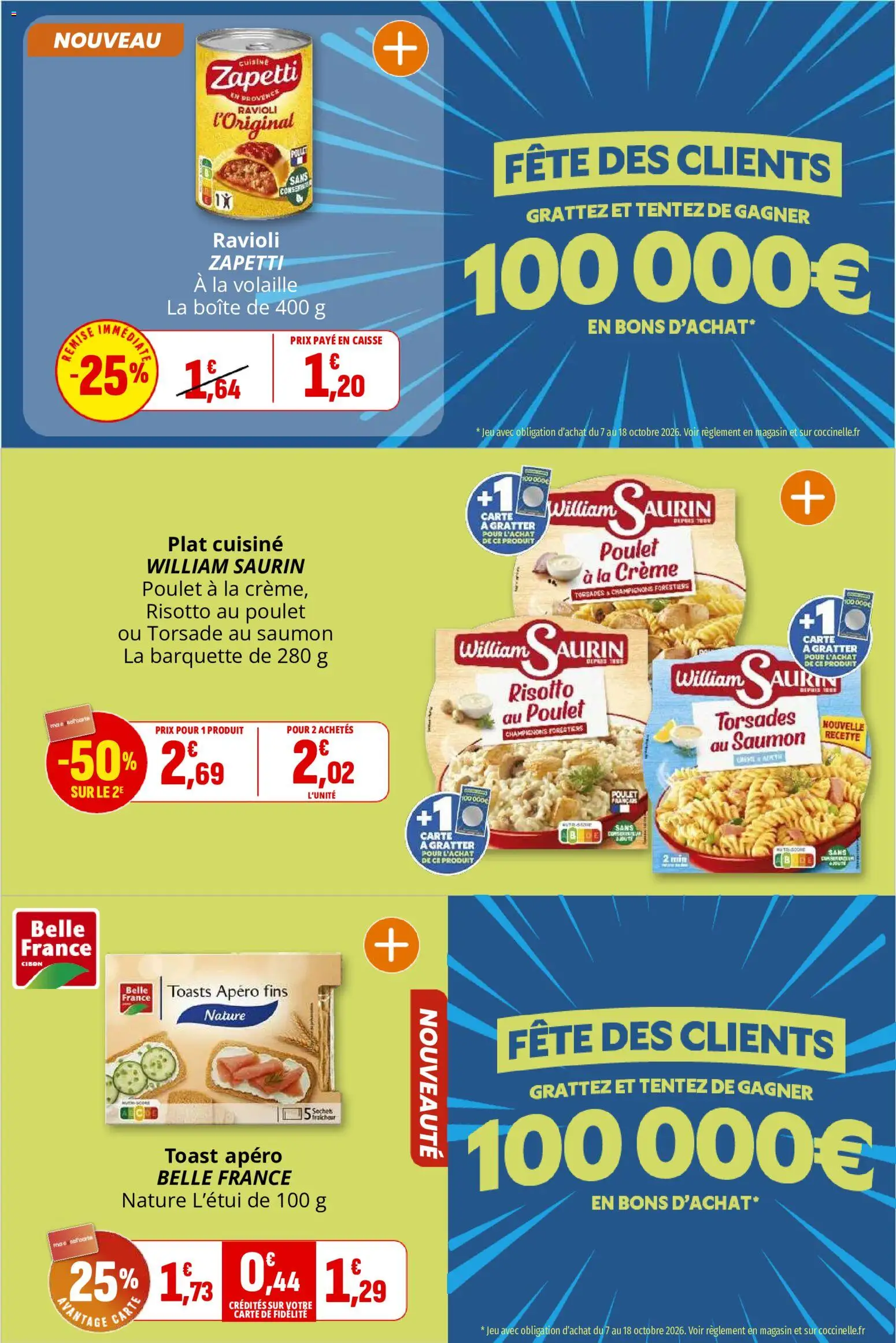 {H1} | Page: 29 | Produits: Poulet, Ravioli, Toasts, Crème