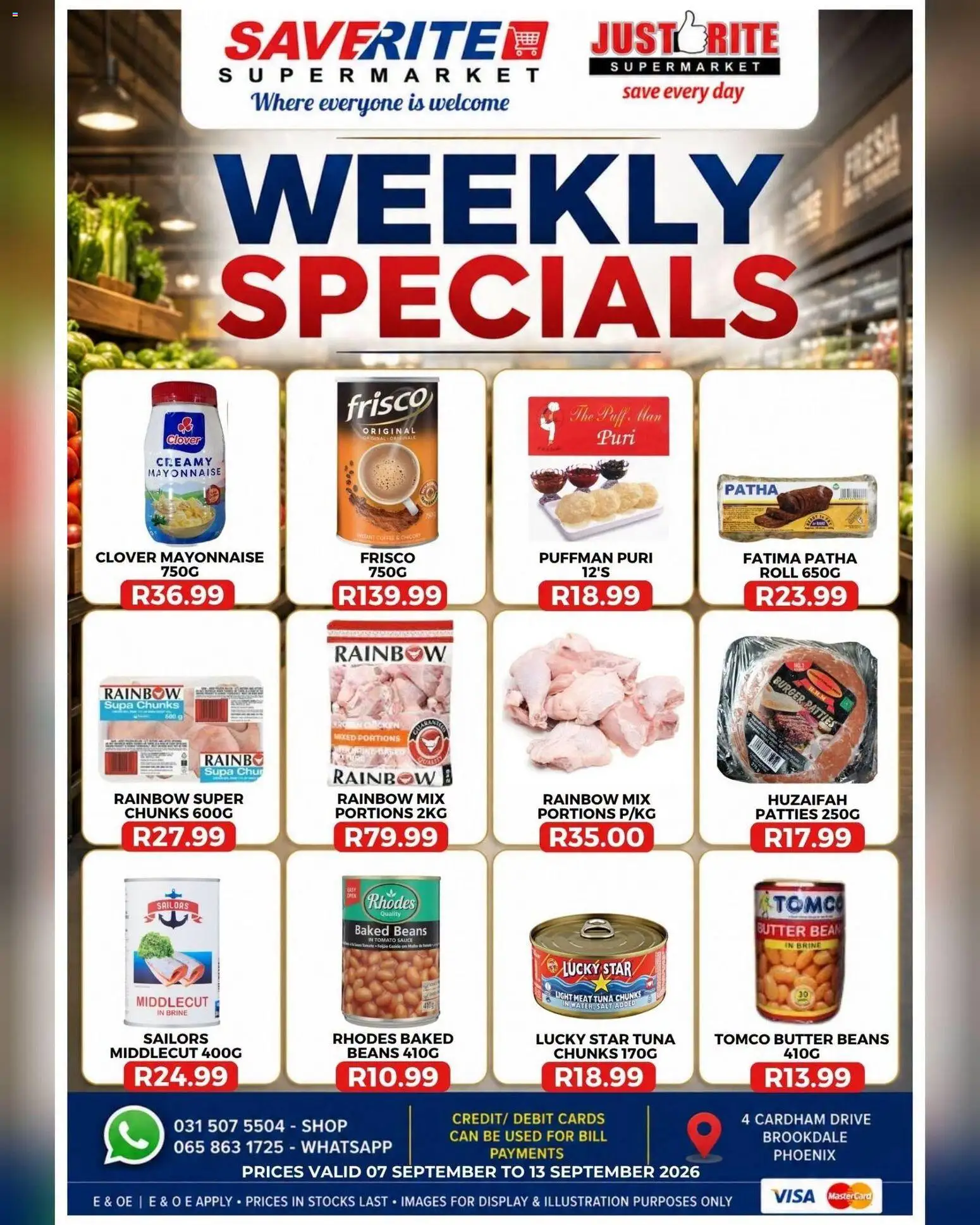 New Saverite catalogue – valid from 07/09/2026 | Page: 3 | Products: Beans, Light, Mayonnaise, Salt