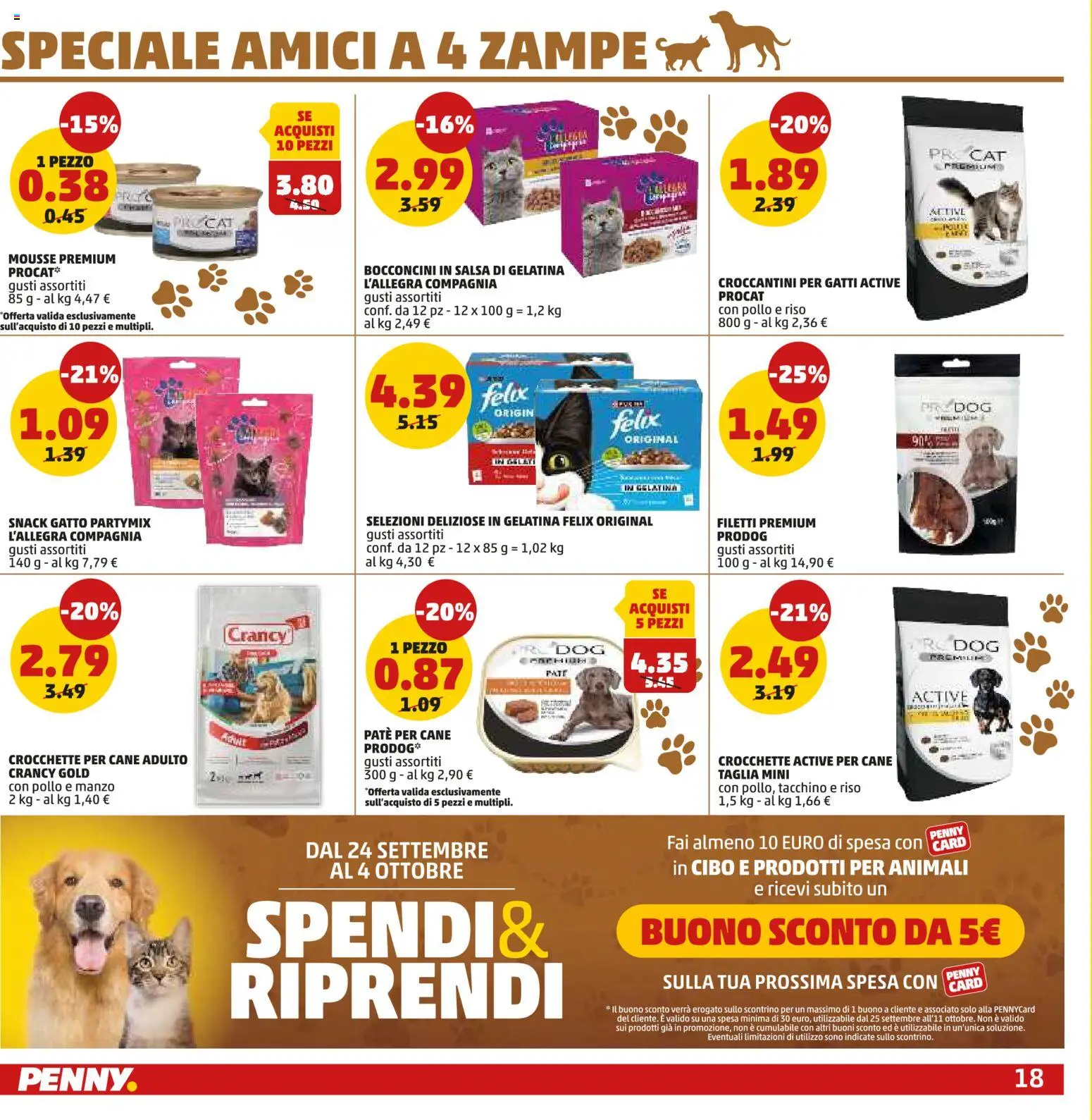 Volantino PENNY del 24/09/2026 | Pagina: 18 | Prodotti: Manzo, Salsa, Tacchino, Crocchette