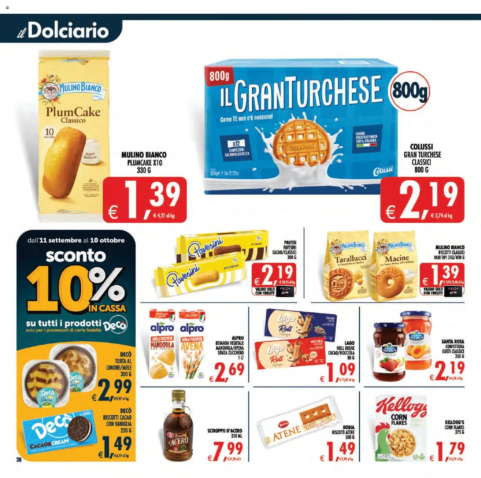 Volantino Decò del 11/09/2026 | Pagina: 29 | Prodotti: Vaniglia, Zucchero, Torta, Cacao