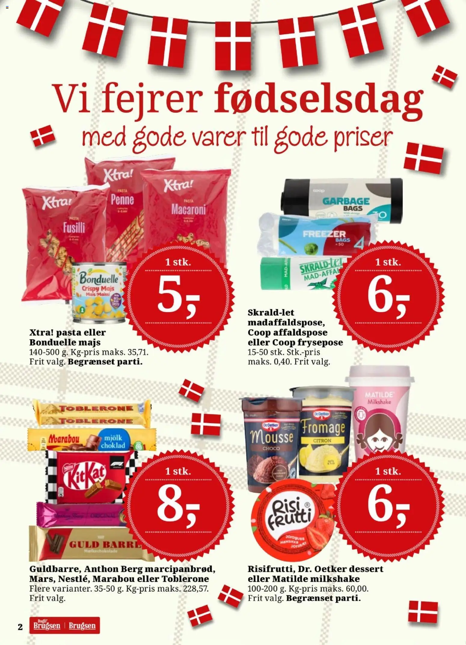 Dagli'Brugsen tilbudsavis – gyldig fra 25/09/2026 | Side: 2 | Produkter: Pasta, Majs, Milkshake
