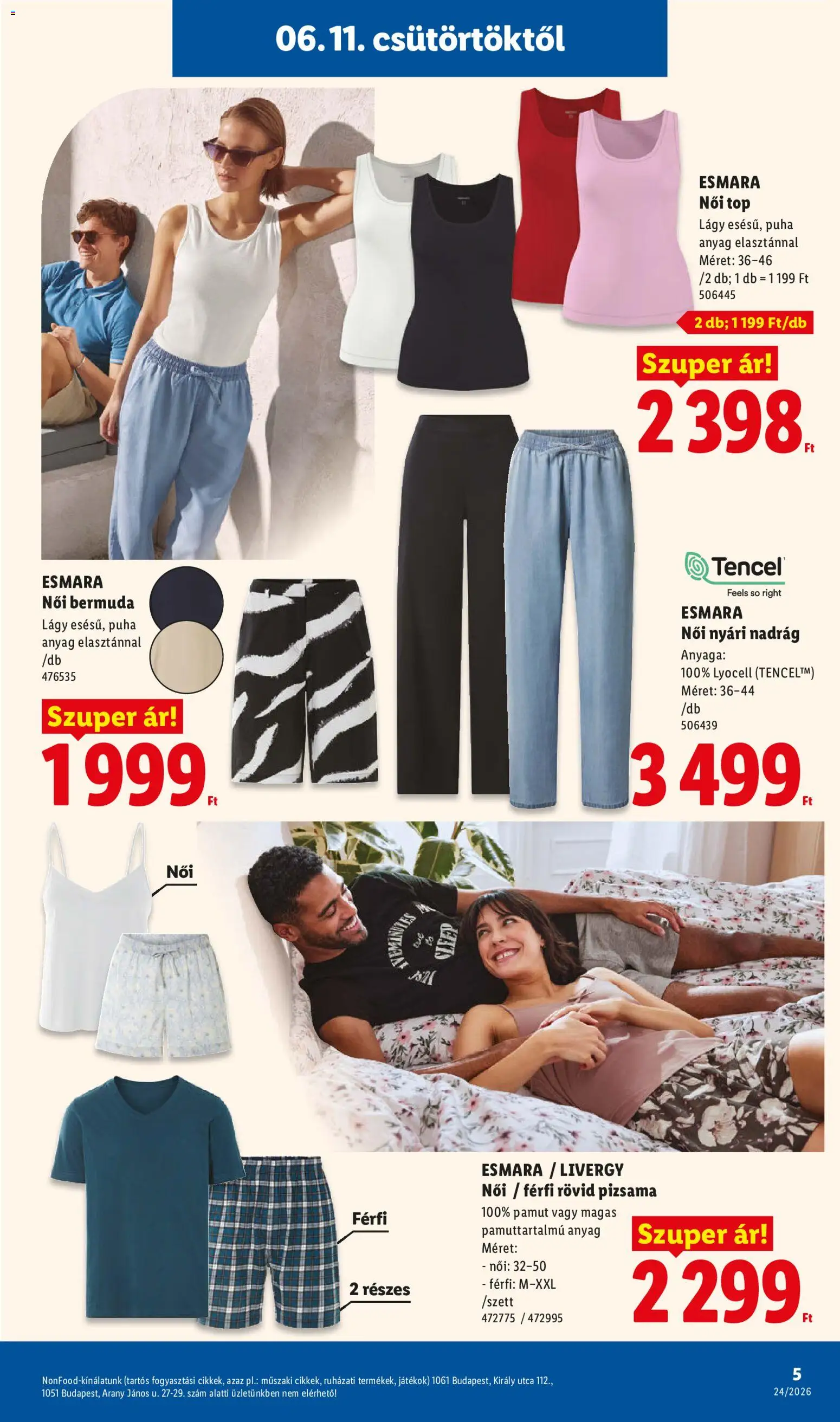 Lidl akciós ujság - amely érvényes a következő dátumtól: 11.06.2026 | Oldal: 5 | Termékek: Játékok, Nadrág, Só, Pizsama