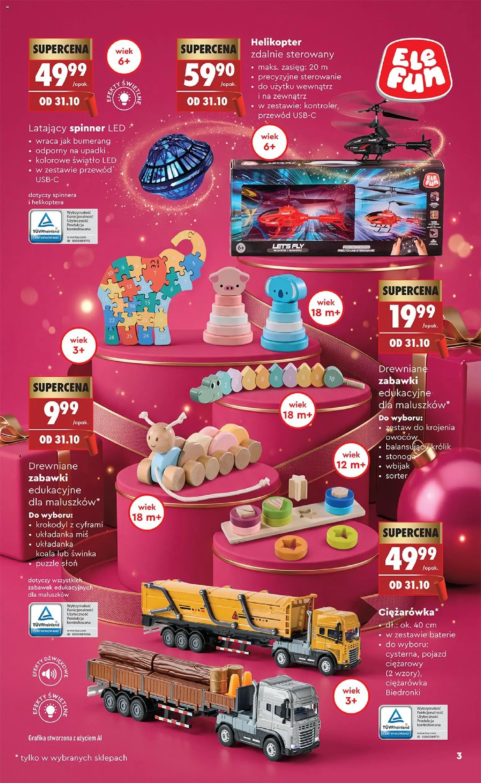 Biedronka Black Friday od 31.10.2026 | Strona: 3 | Produkty: Zabawki, Puzzle, Królik, Baterie