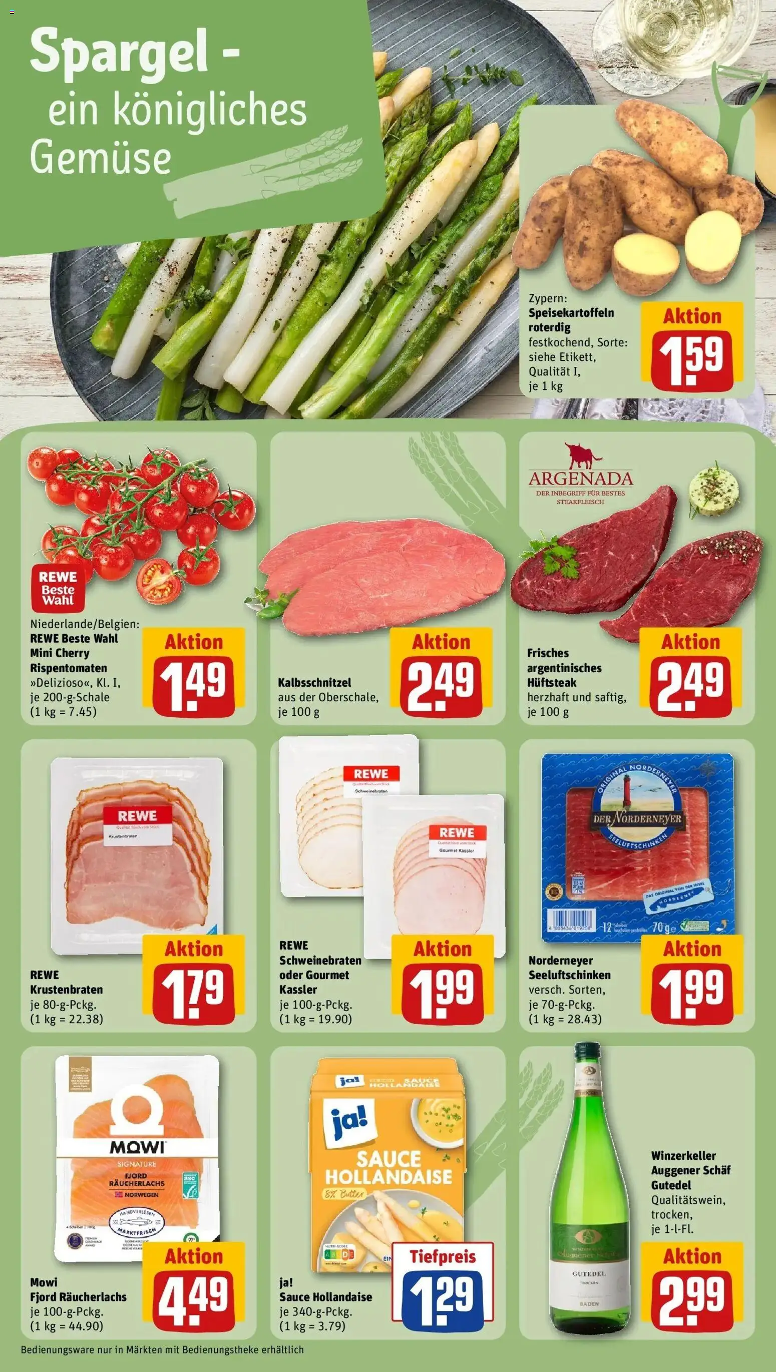 REWE Prospekt ab 04.05.2026 zum Blättern » Angebote | Seite: 23 | Produkte: Butter, Spargel, Räucherlachs, Gemüse