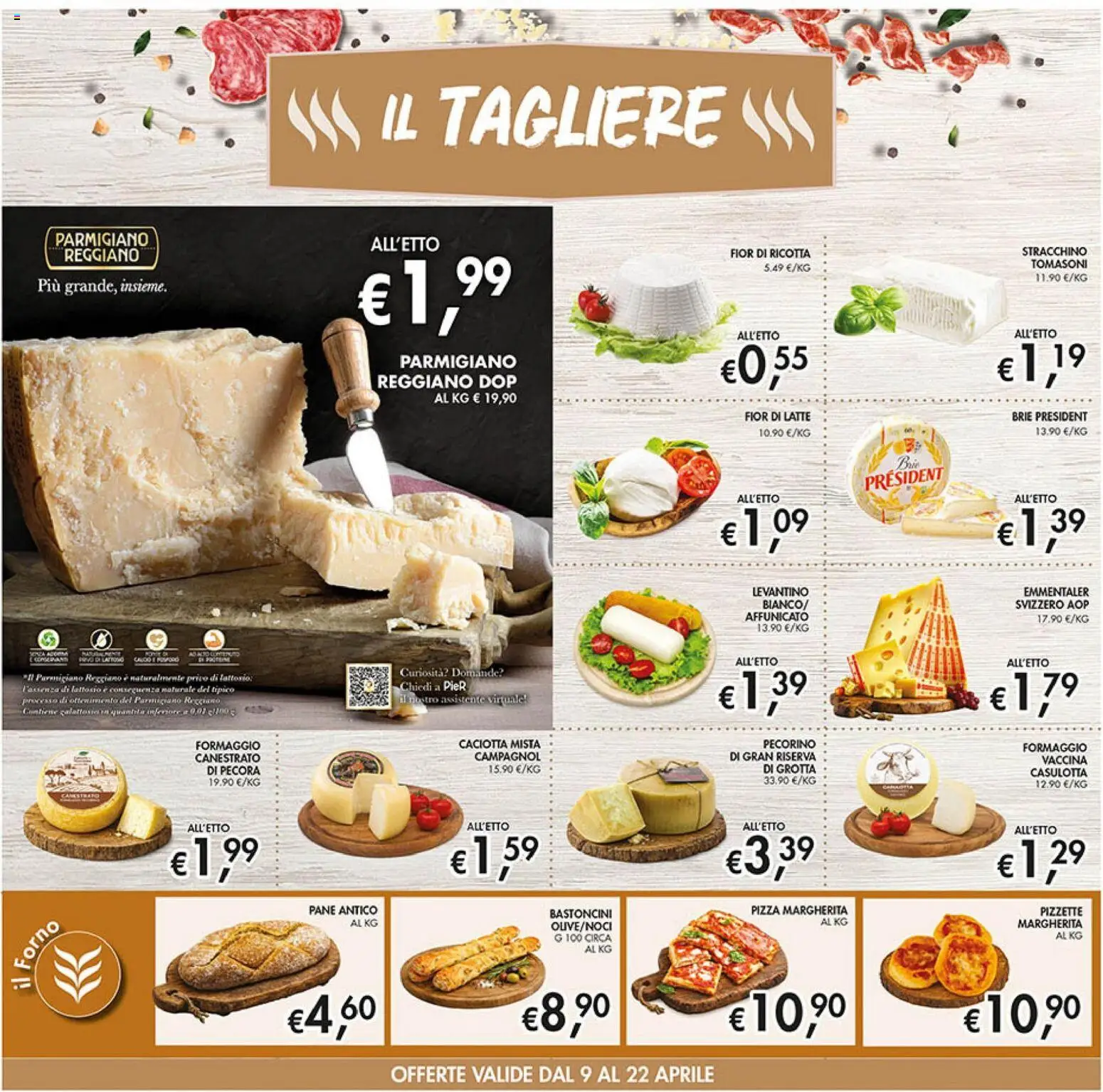 Volantino Coal del 09.04.2026 | Pagina: 14 | Prodotti: Pizza, Latte, Tagliere, Parmigiano reggiano