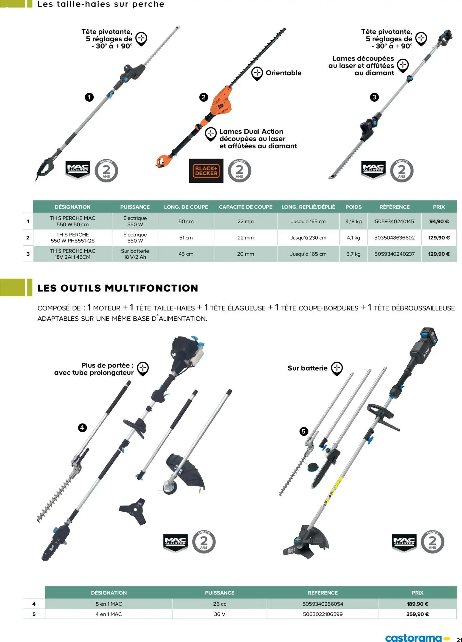 {H1} | Page: 21 | Produits: Poids, Outils, Élagueuse, Batterie