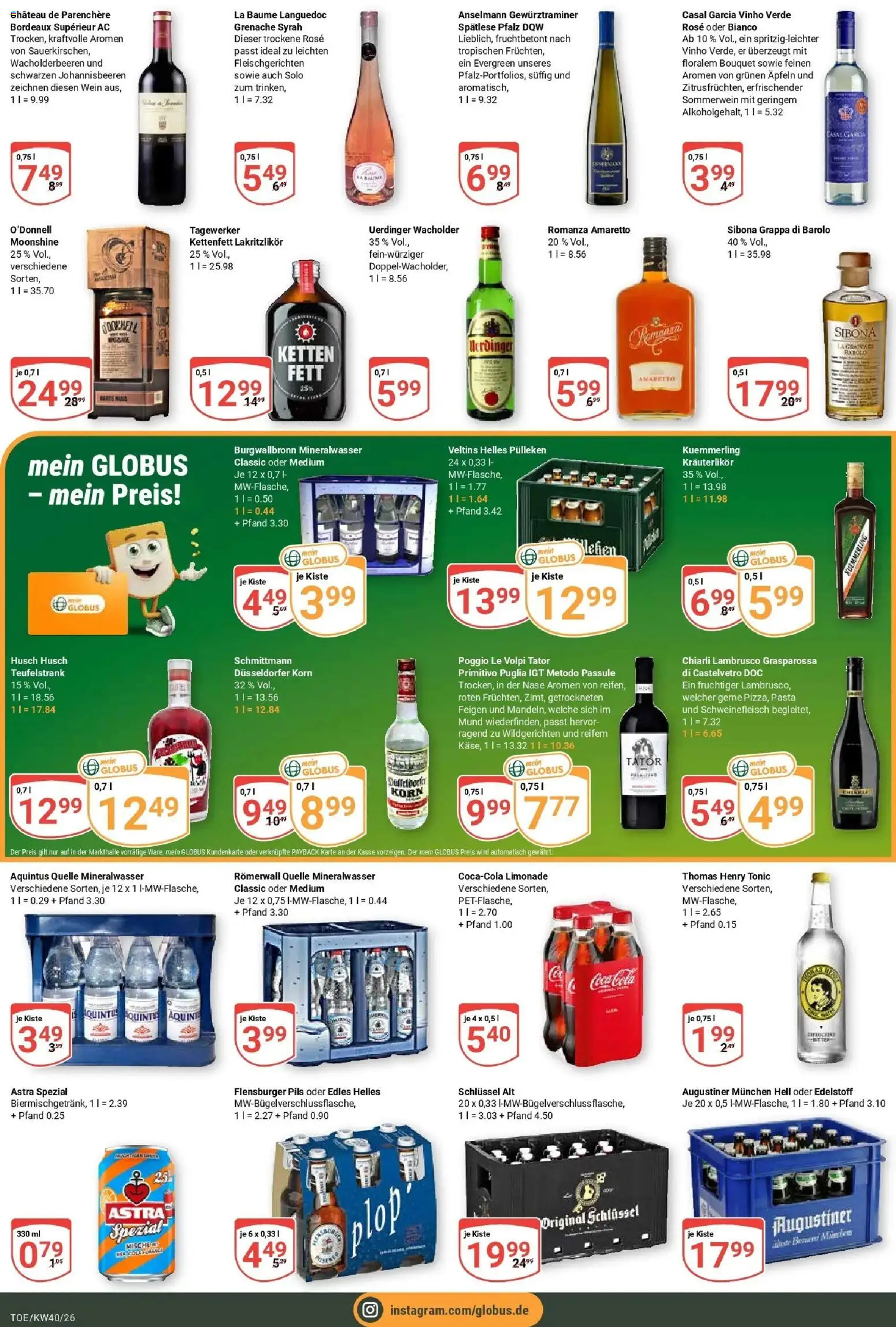 Globus Prospekt Tönisvorst (ab 28.09.2026) » Angebote online | Seite: 19 | Produkte: Pils, Pasta, Feigen, Veltins