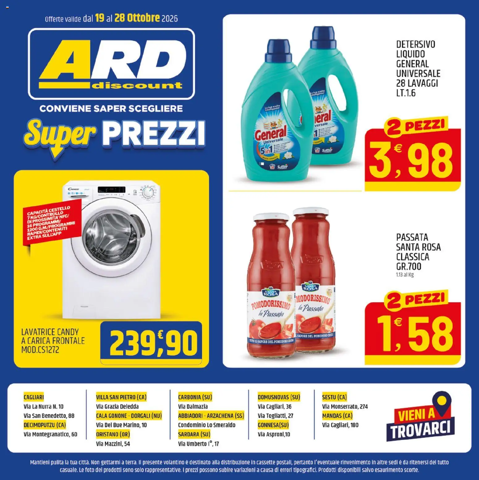 Volantino ARD Discount del 19/10/2026 | Pagina: 8 | Prodotti: Pomodoro, Lavatrice