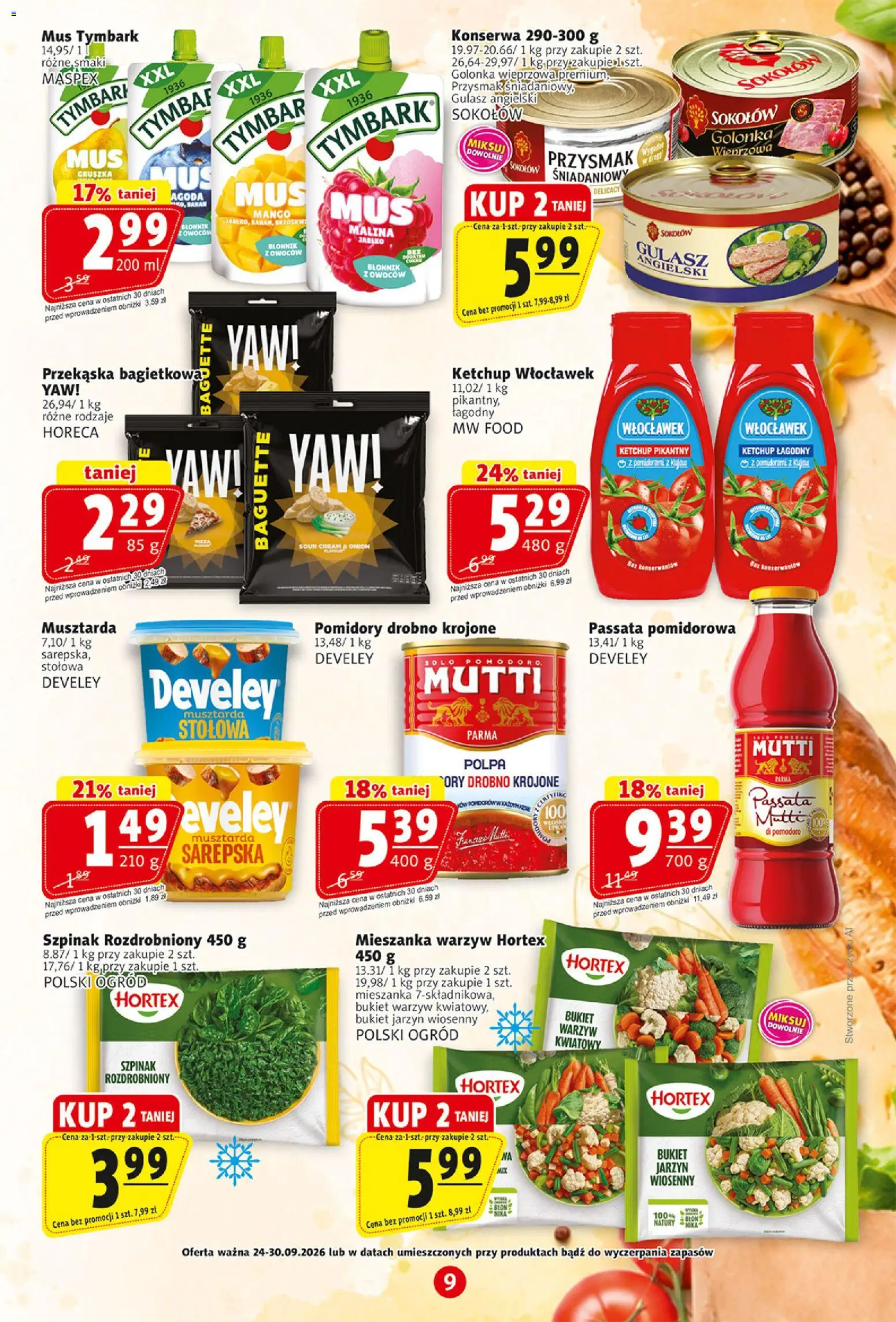 Prim Market gazetka od 24.09.2026 | Strona: 9 | Produkty: Passata pomidorowa, Gulasz angielski, Banan, Mieszanka warzyw