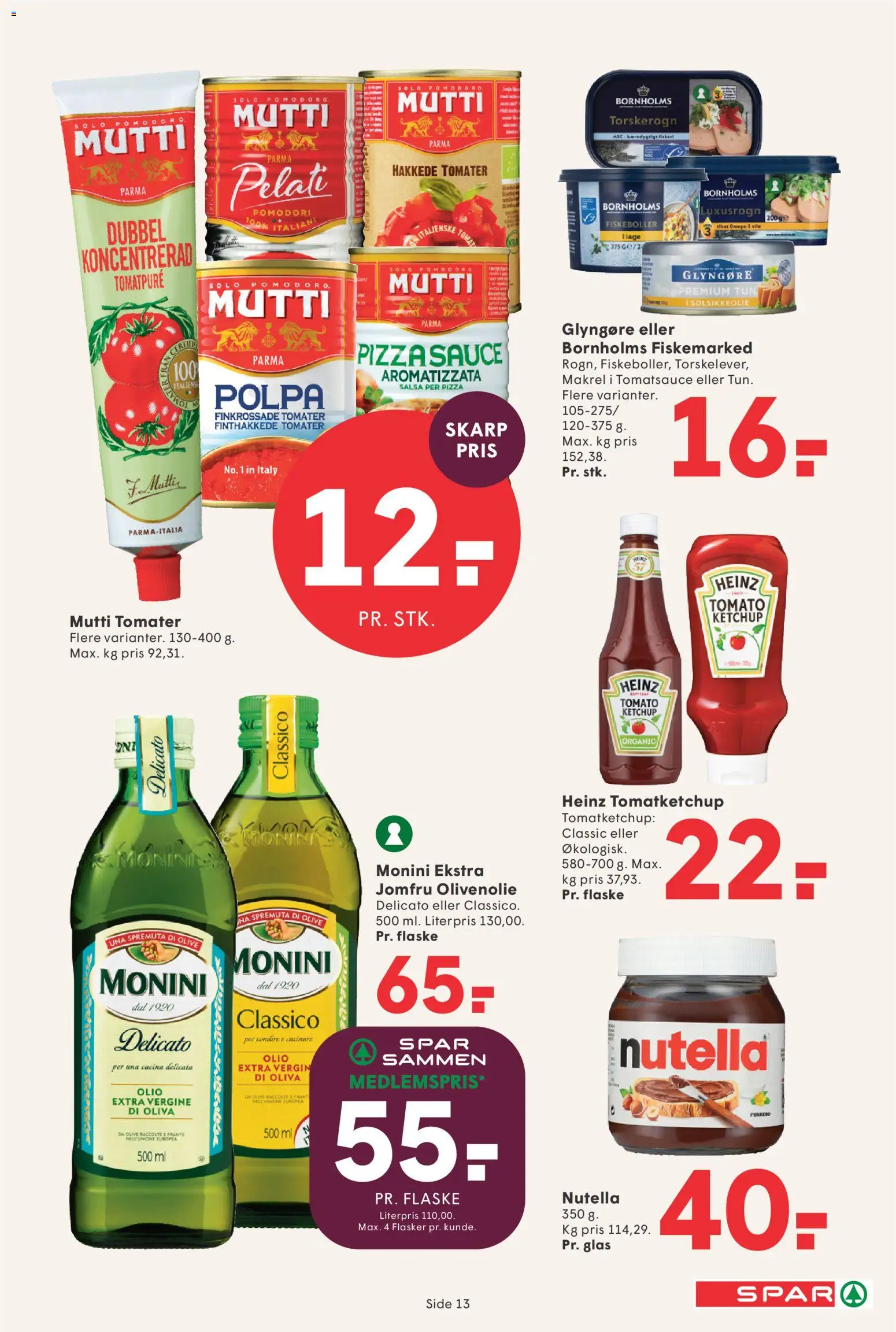 Spar tilbudsavis – gyldig fra 04/09/2026 | Side: 14 | Produkter: Tomater, Solsikkeolie, Tun, Tomatpuré