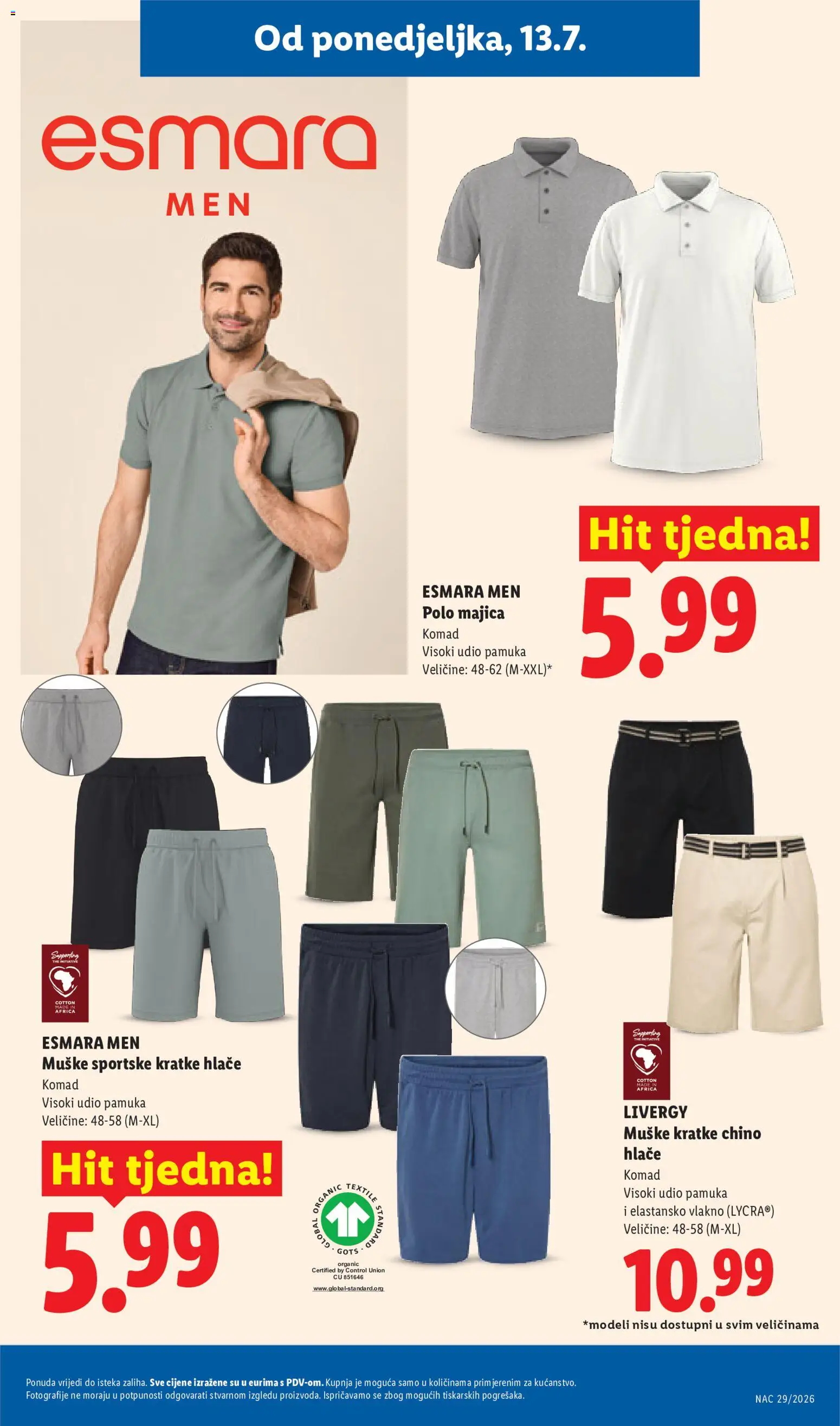 Lidl katalog | vrijedi od 13.07.2026 | Stranica: 29 | Proizvodi: Majica, Hlače, Kratke hlače