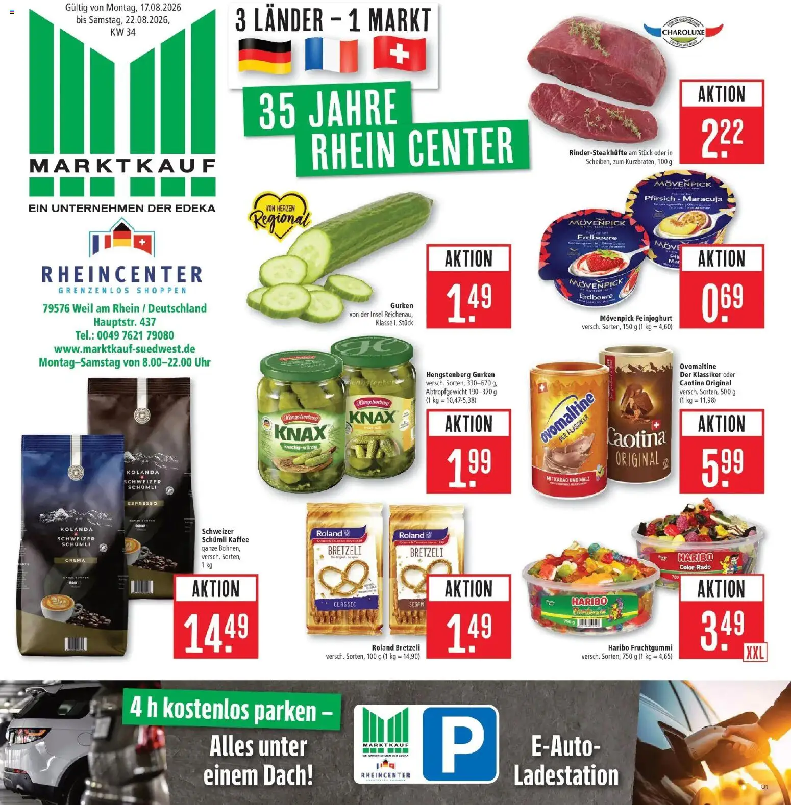 Marktkauf Prospekt Weil Am Rhein (ab 17.08.2026) » Angebote online | Seite: 1 | Produkte: Ovomaltine, Haribo, Kaffee, Uhr