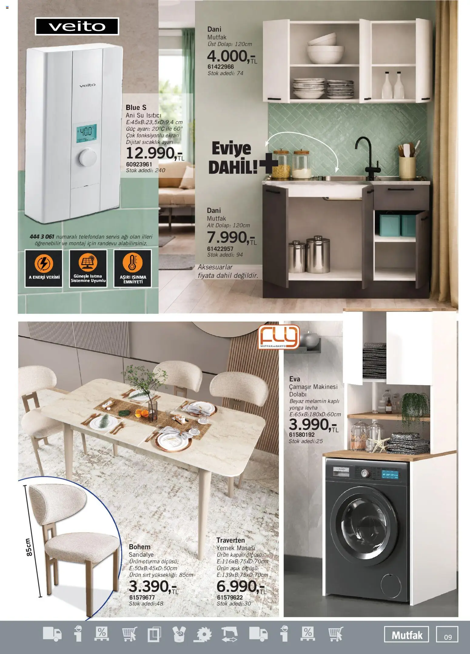 Bauhaus Katalog - 16.05.2026 tarihinden itibaren geçerlidir | Sayfa: 9 | Ürünler: Sandalye, Banyo, Su, Çamaşır makinesi