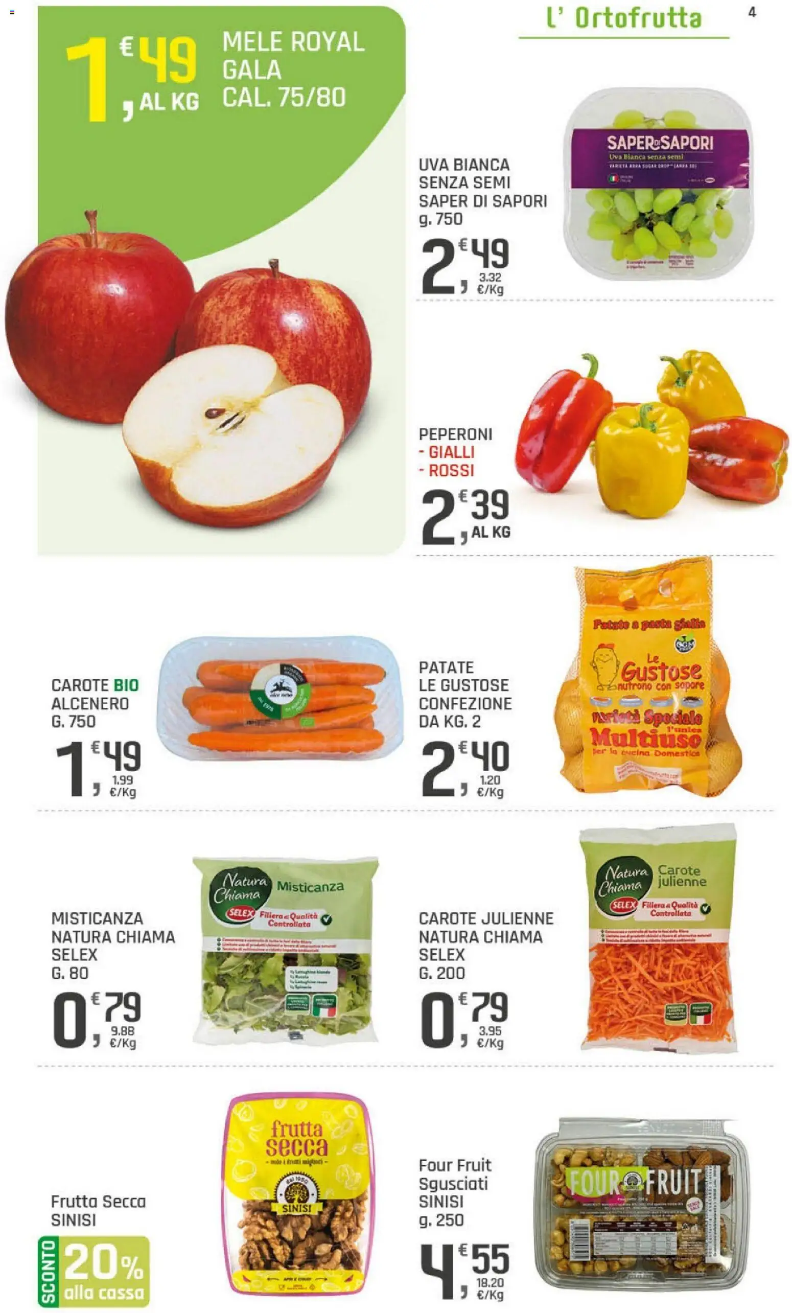 Volantino DOK del 02/09/2026 | Pagina: 4 | Prodotti: Frutta secca, Patate, Frutta, Pasta