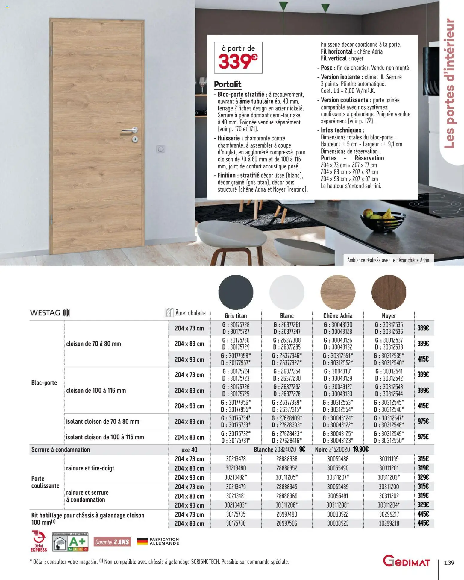 {H1} | Page: 139 | Produits: Plinthe, Porte, Portes