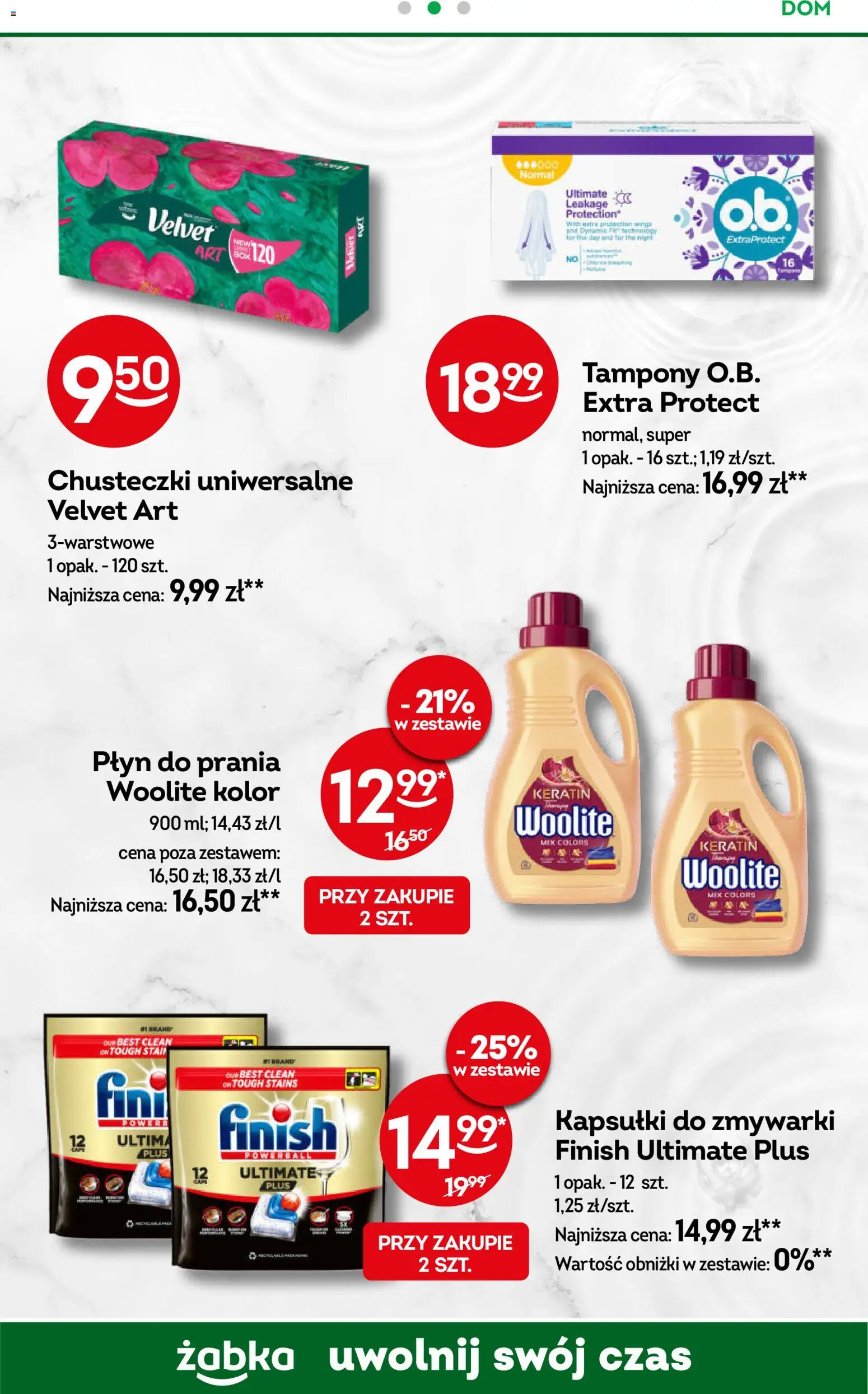 Żabka gazetka od 29.07.2026 | Strona: 87 | Produkty: Chusteczki, Tampony, Finish, Kapsułki do zmywarki