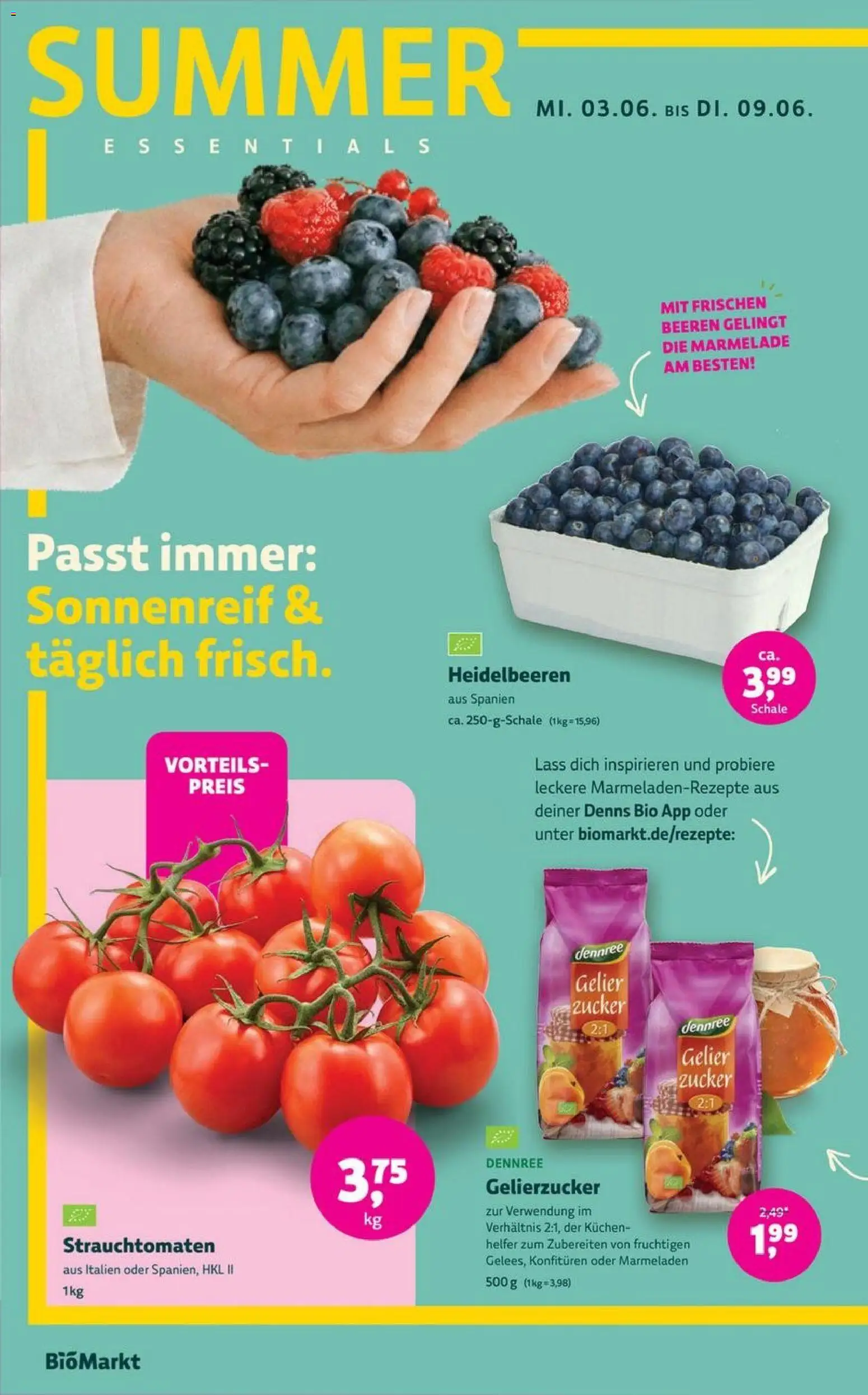 Denns BioMarkt Angebote – gültig ab 03.06.2026 | Seite: 6 | Produkte: Gelierzucker, Heidelbeeren, Zucker, Kuchen