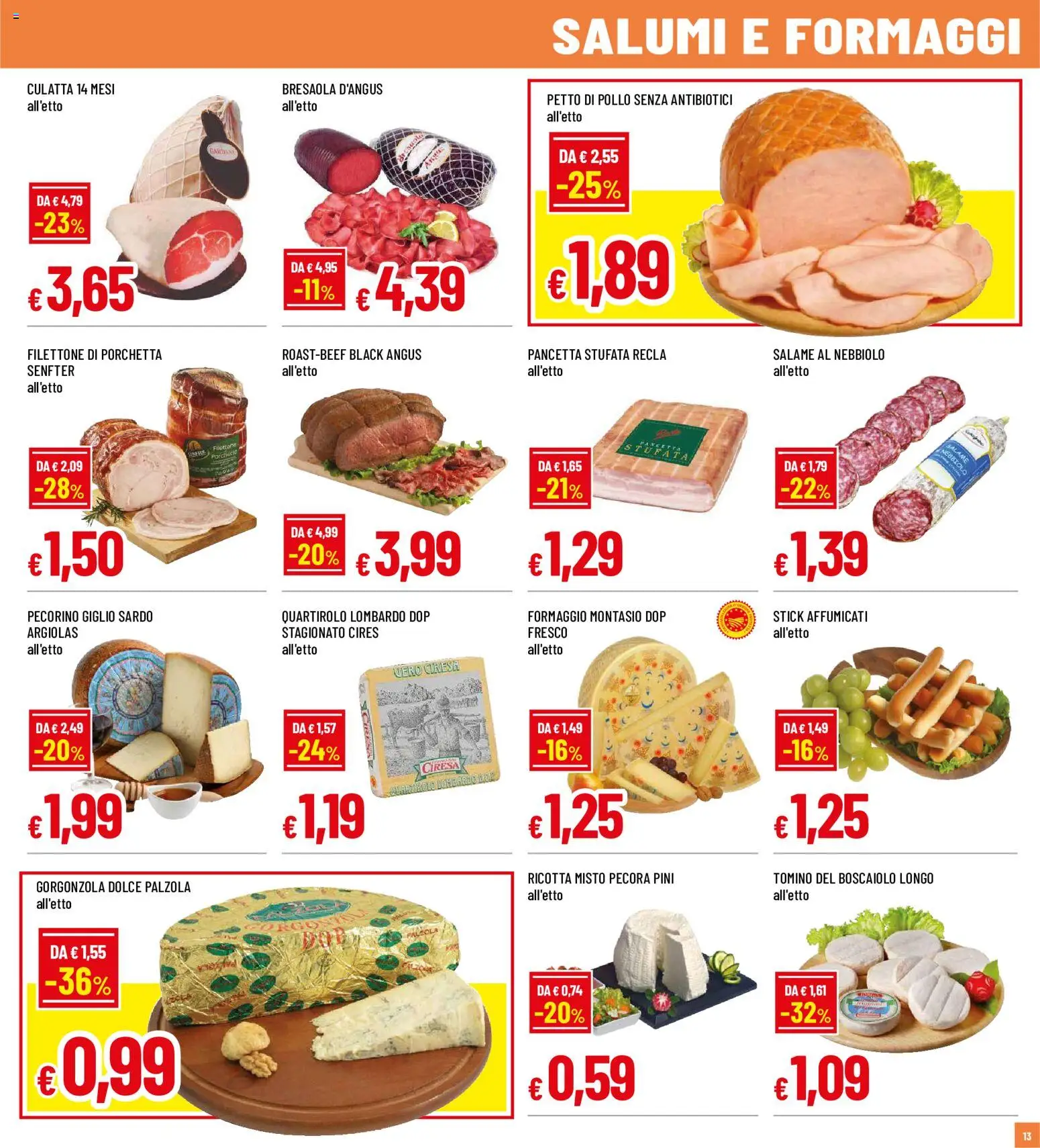 Volantino Famila del 14/09/2026 | Pagina: 13 | Prodotti: Pollo, Pancetta, Ricotta, Tomino