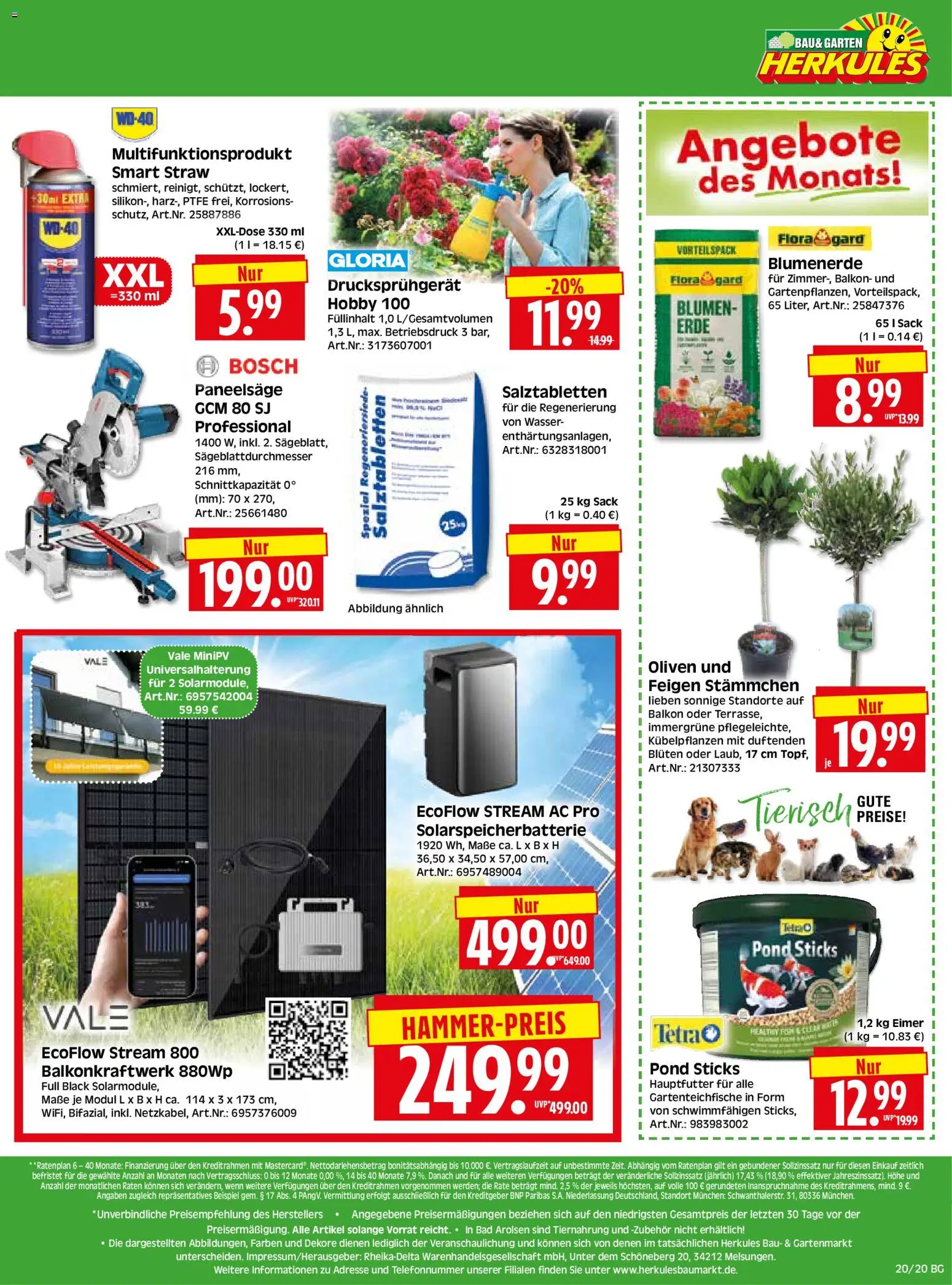 HERKULES Bau & Garten – gültig ab 11.05.2026 | Seite: 20 | Produkte: Bad, Blumen, Blumenerde, Wasser