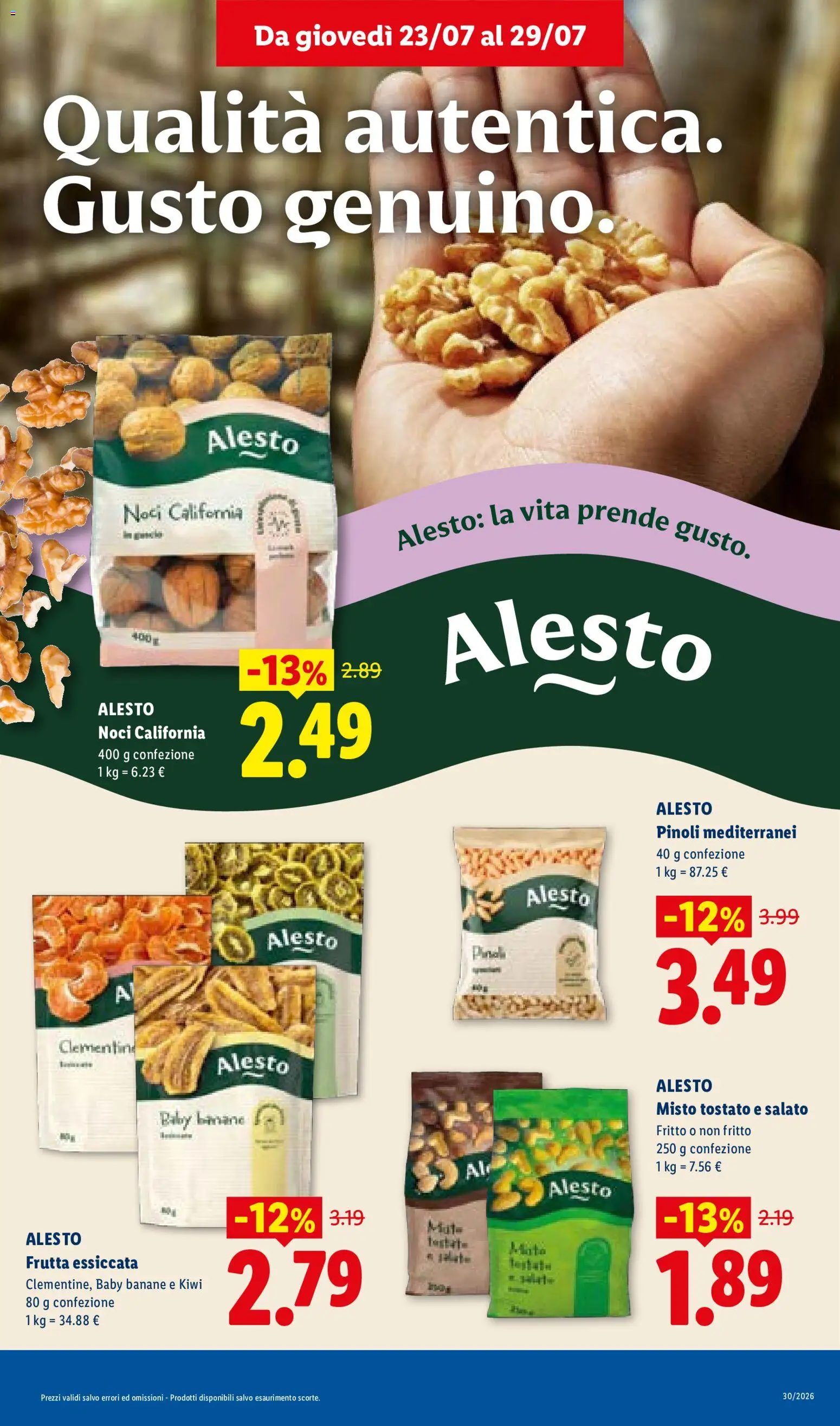 Volantino Lidl del 23/07/2026 | Pagina: 19 | Prodotti: Banane, Kiwi, Frutta, Noci