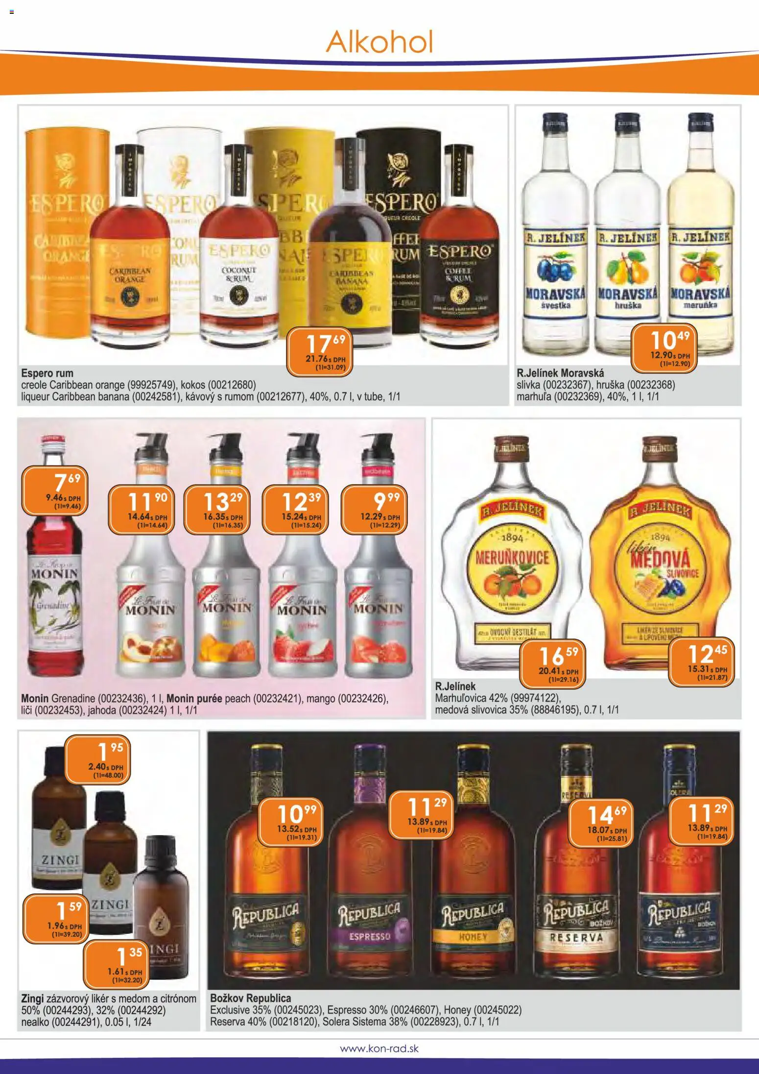 Nové KON - RAD akcie – leták je platný od 01.03.2026 | Strana: 13 | Produkty: Božkov, Monin, Mango, Alkohol