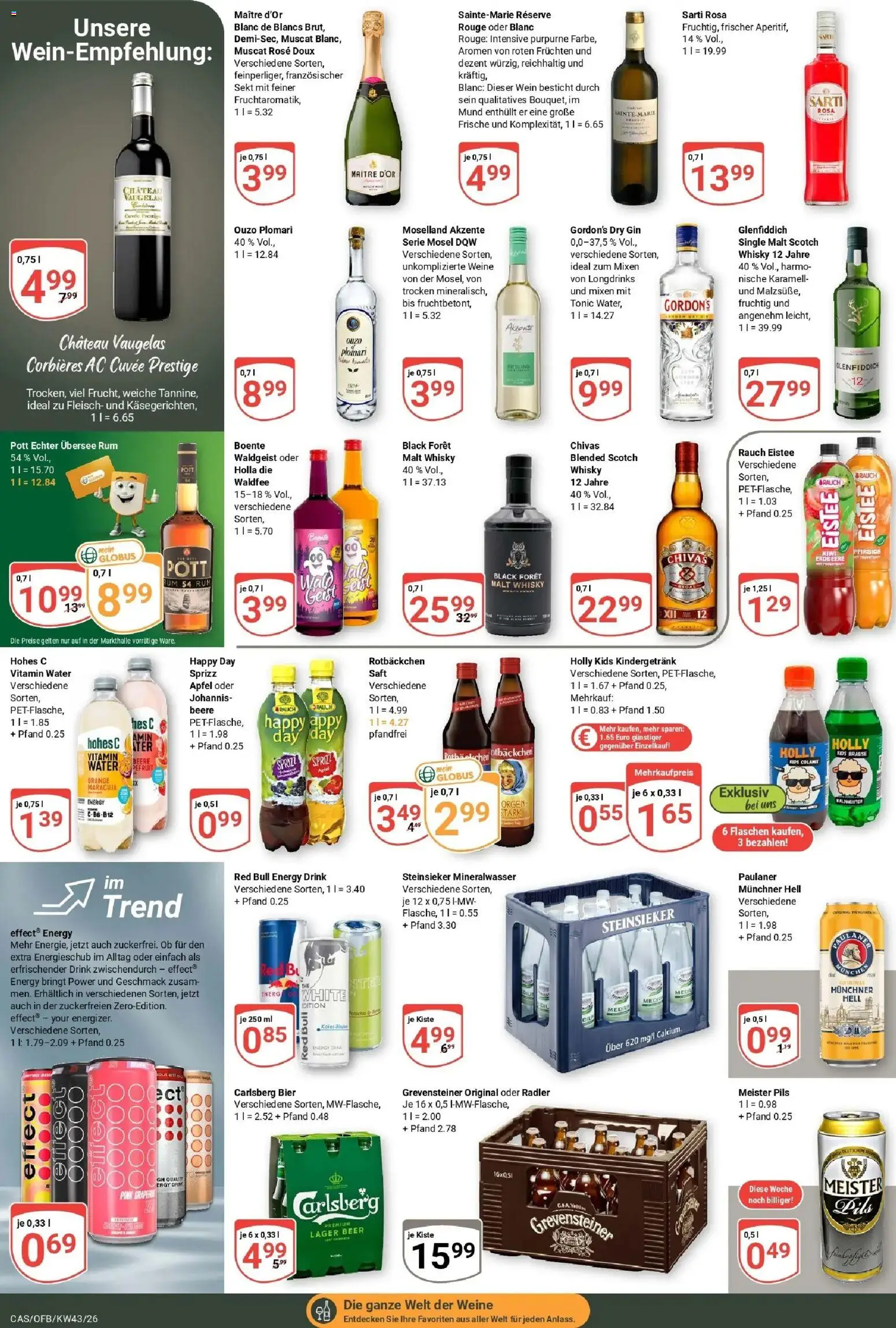 Globus Prospekt Castrop-Rauxel (ab 19.10.2026) » Angebote online | Seite: 18 | Produkte: Carlsberg, Bier, Pils, Saft
