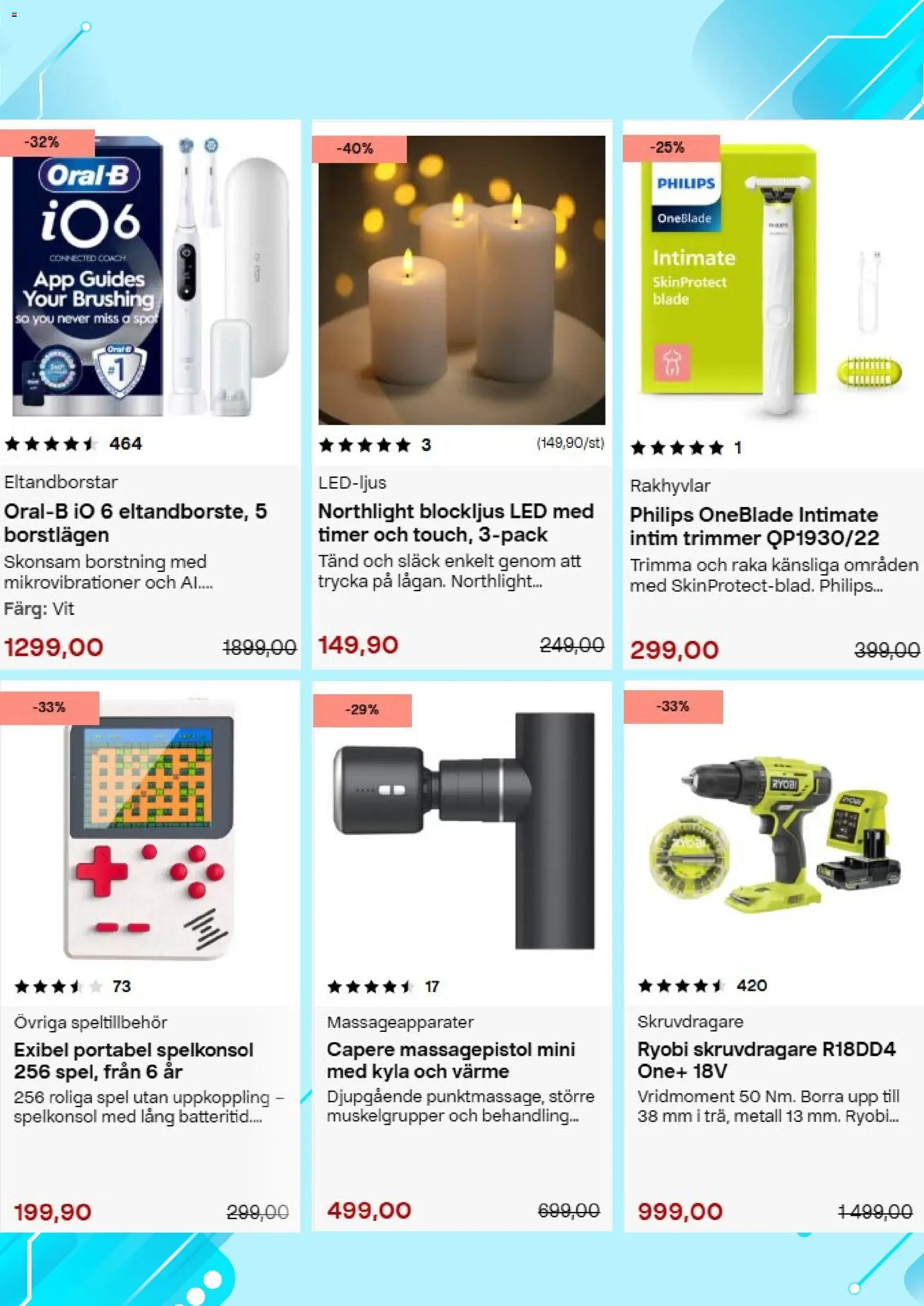 Clas Ohlson reklamblad aktuell från 26/10/2026 | Sida: 2 | Produkter: Trimmer, Ryobi, Spelkonsol, Massagepistol