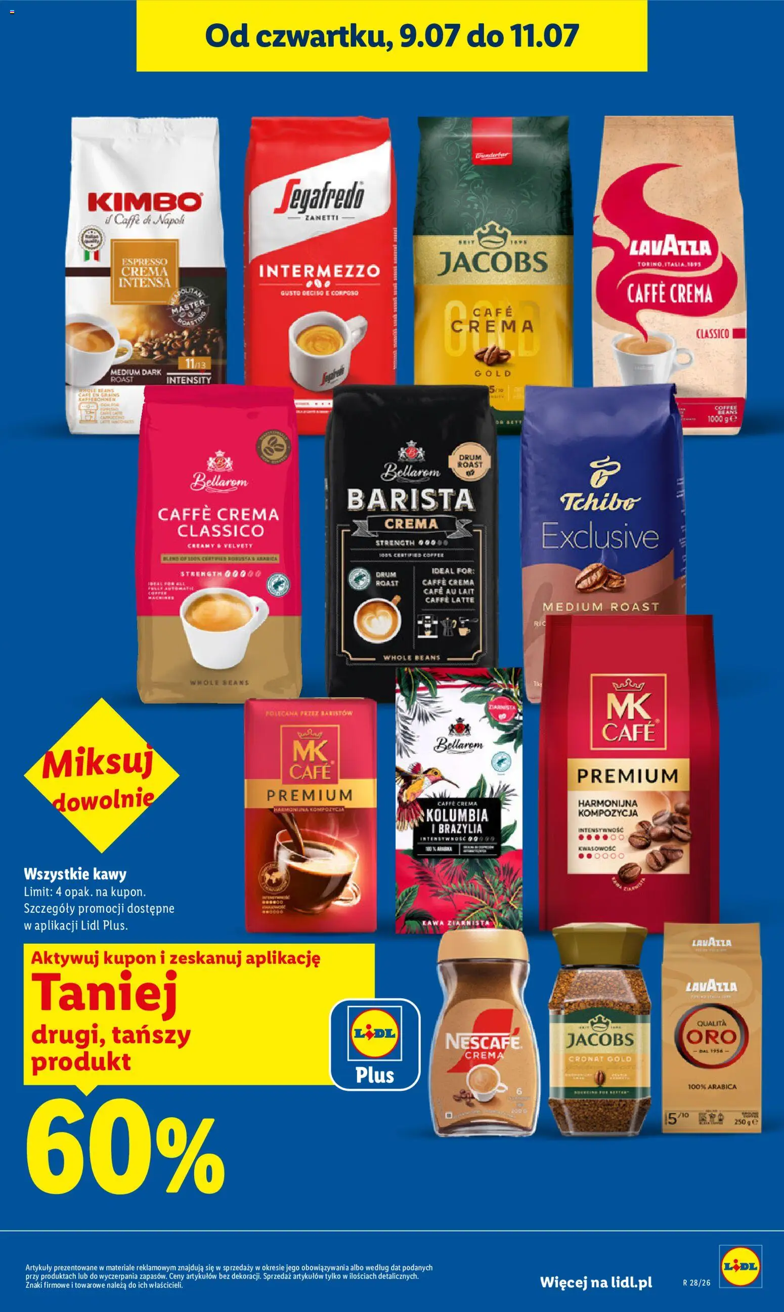 Lidl gazetka od 09.07.2026 | Strona: 9 | Produkty: Kawa ziarnista, Lavazza, Tchibo exclusive, Tchibo