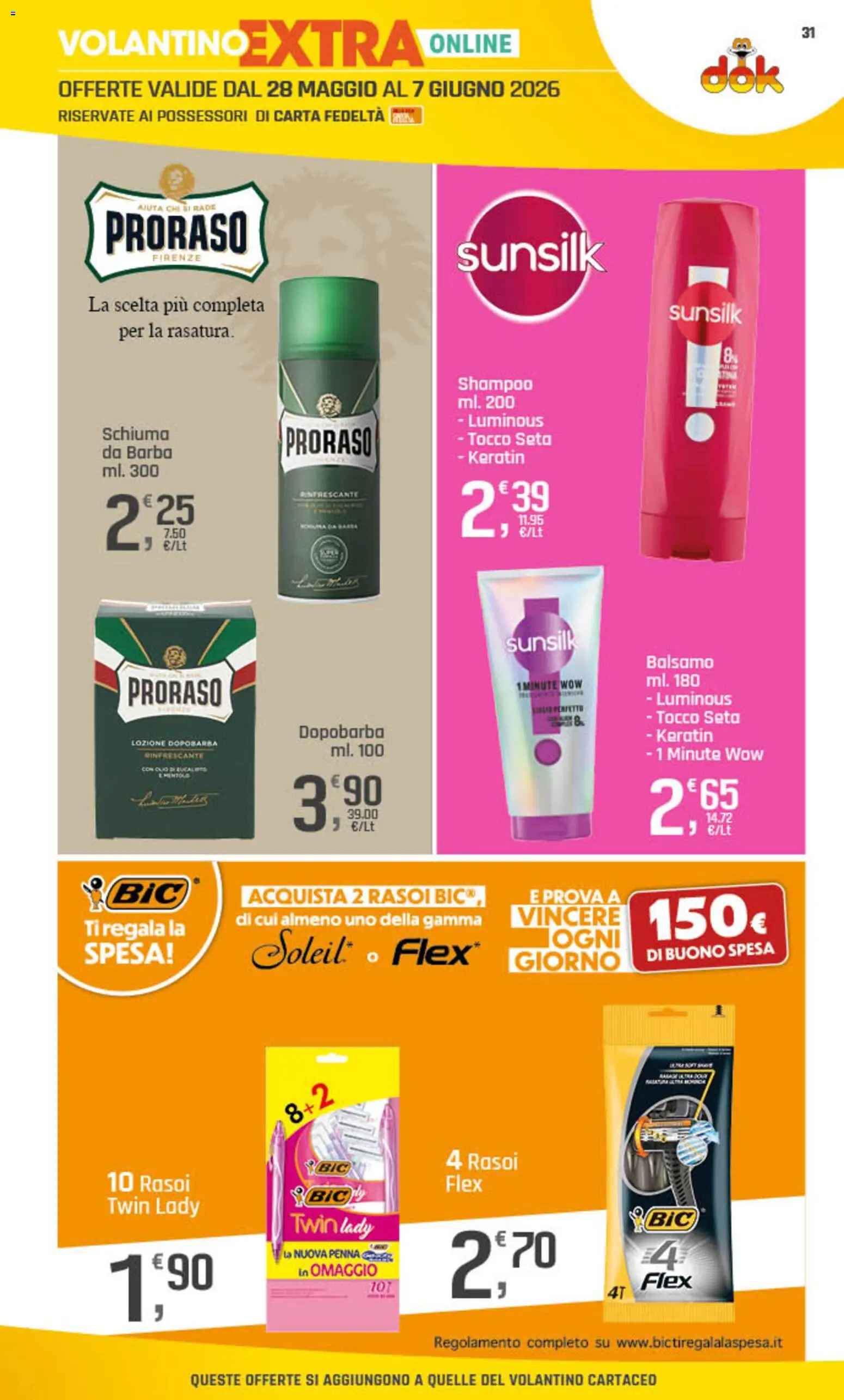 Volantino DOK del 28.05.2026 | Pagina: 32 | Prodotti: Shampoo, Balsamo, Dopobarba